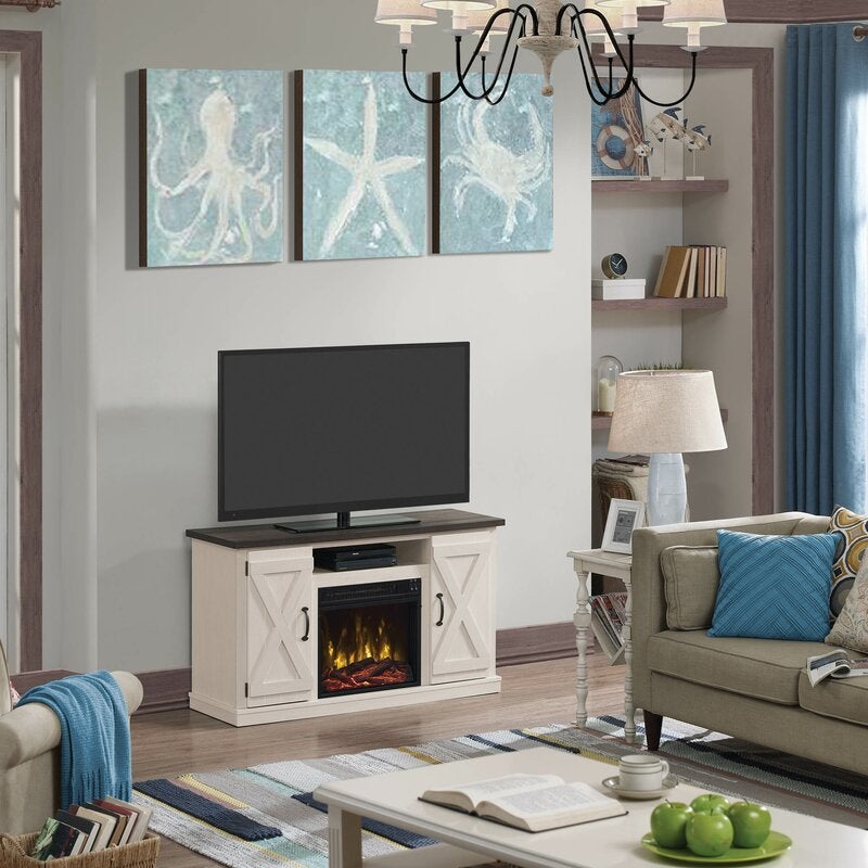 TV Stand for TVs up to 55 with Fireplace Included