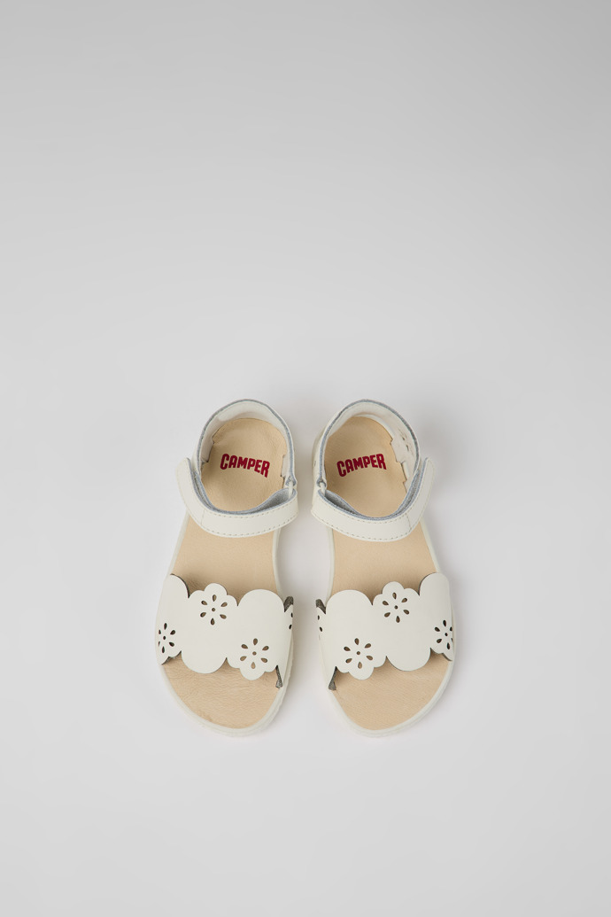 Miko White leather sandals for girl