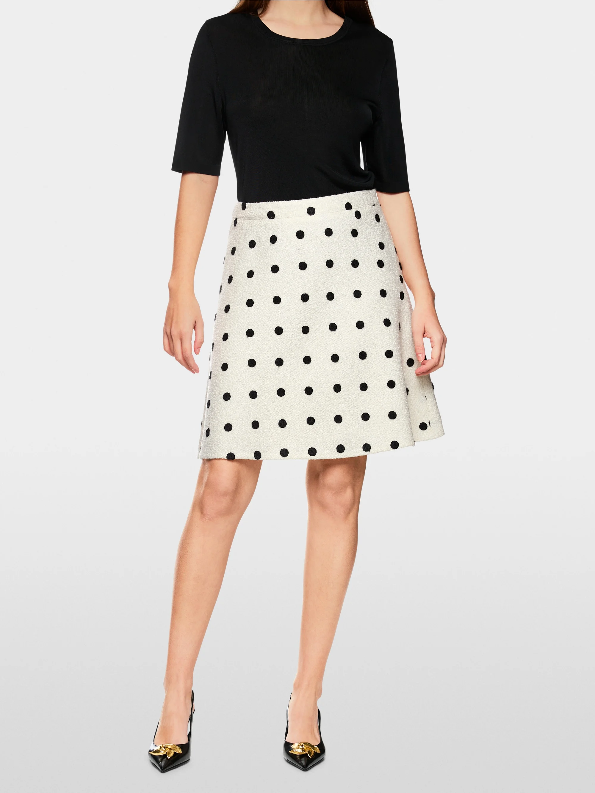 Marc-Cain Flared skirt with polka dots