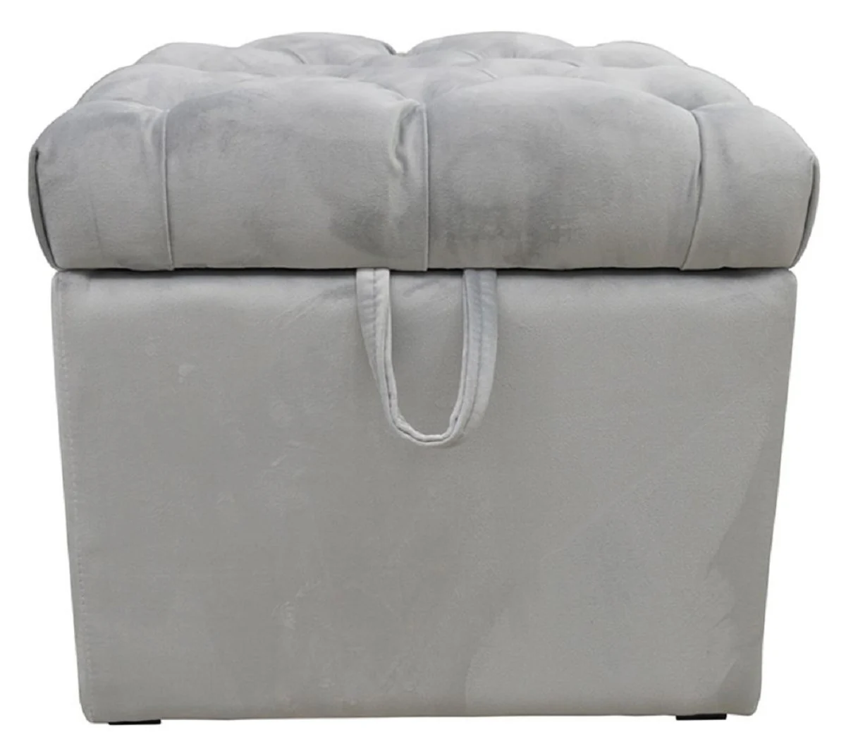 Casa Padrino Cofre Chesterfield de Lujo con Asiento 50 x 50 x H. 48 cm - Varios Colores - Taburete Plegable Tapizado - Cofre Taburete - Calidad de Lujo