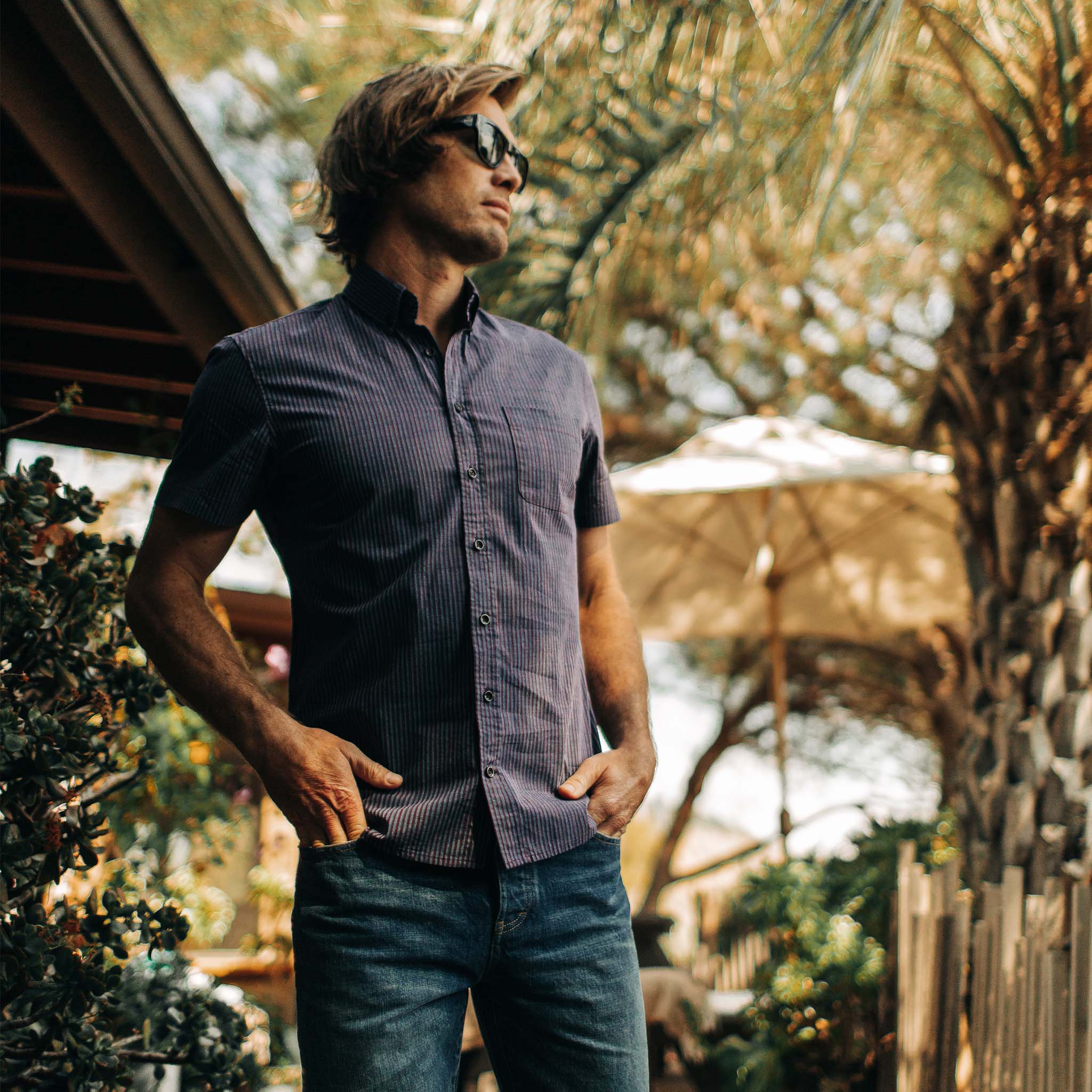 The Short Sleeve Jack in Blue Stripe