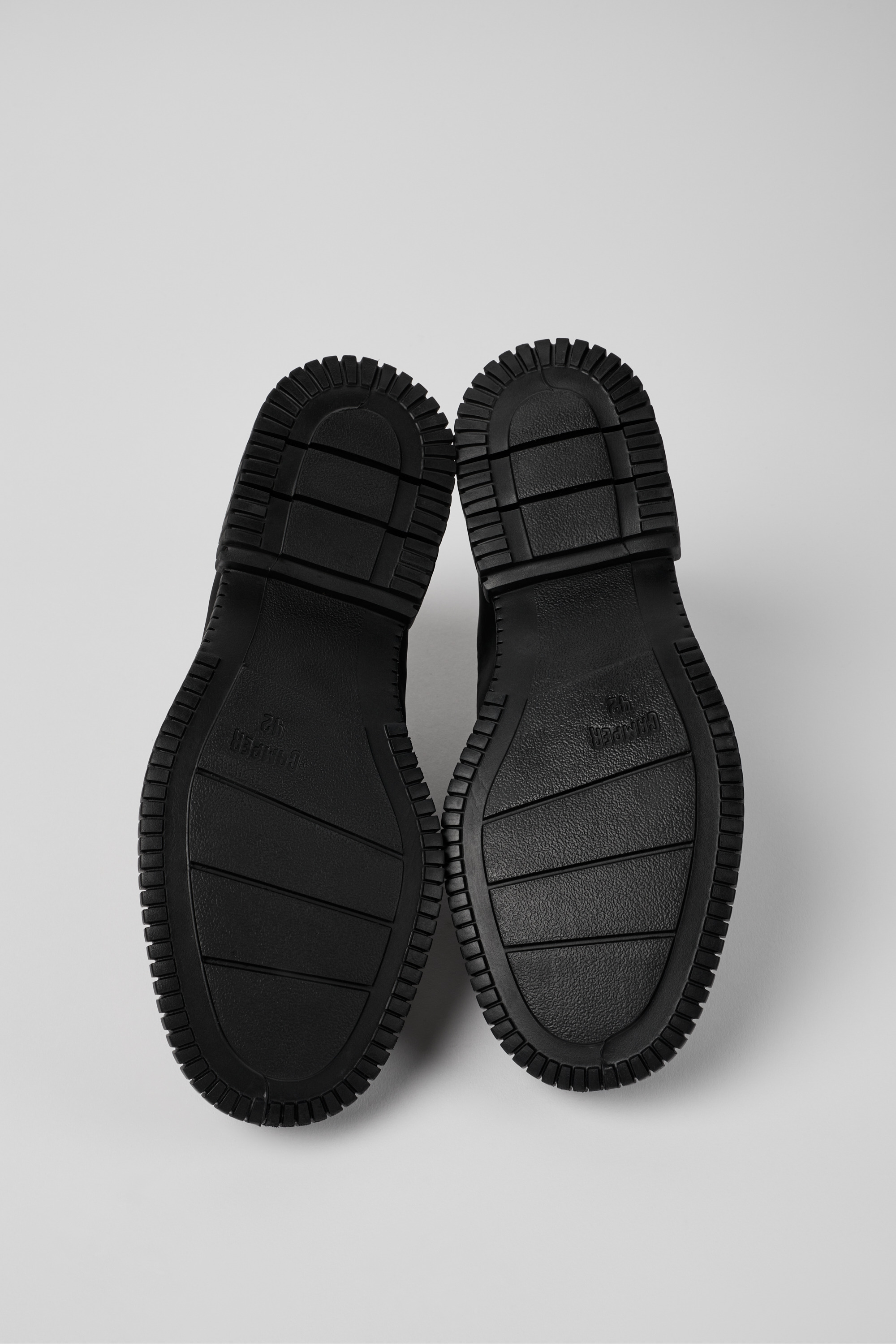 Pix - Black recycled leather lace-up boots for men