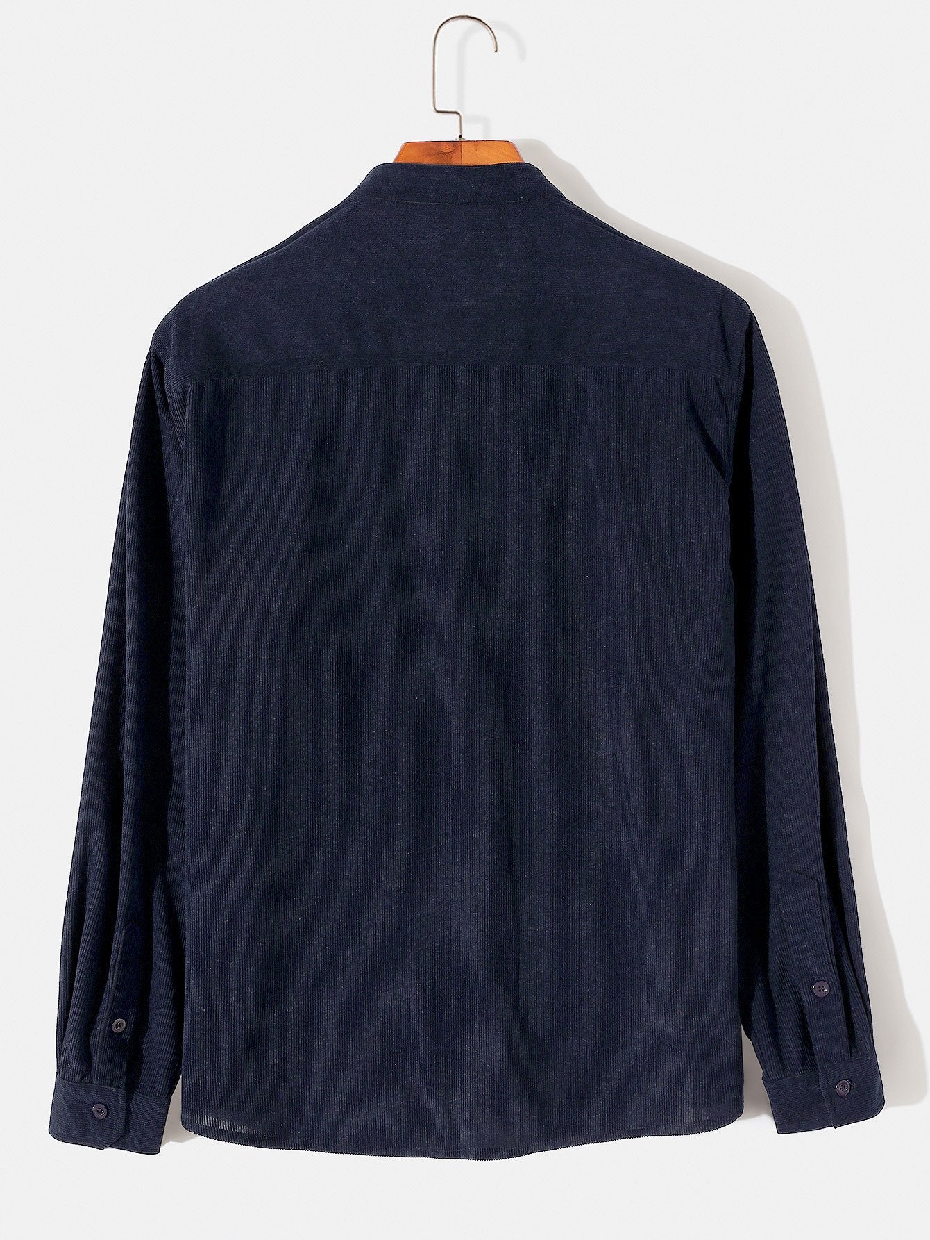 Long Sleeve Stand Collar Corduroy Shirt