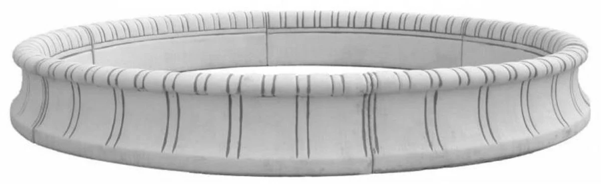 Casa Padrino borde de fuente barroco gris Ø 280 x A. 35 cm - Borde de fuente de jardín redondo - Magnífica decoración de jardín en estilo barroco
