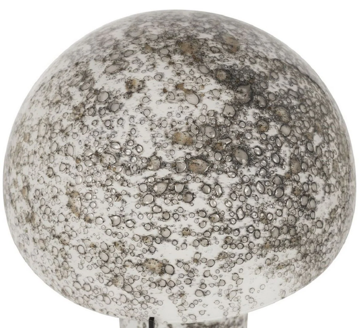 Casa Padrino l¨¢mpara de mesa de vidrio de lujo blanco / gris A. 36 cm - L¨¢mpara de escritorio redonda