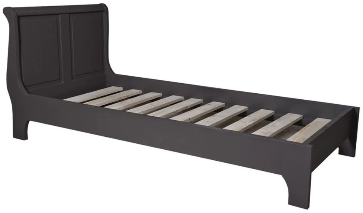 Casa Padrino cama de estilo rural de madera maciza antracita - Varios Tamaños - Muebles de Dormitorio