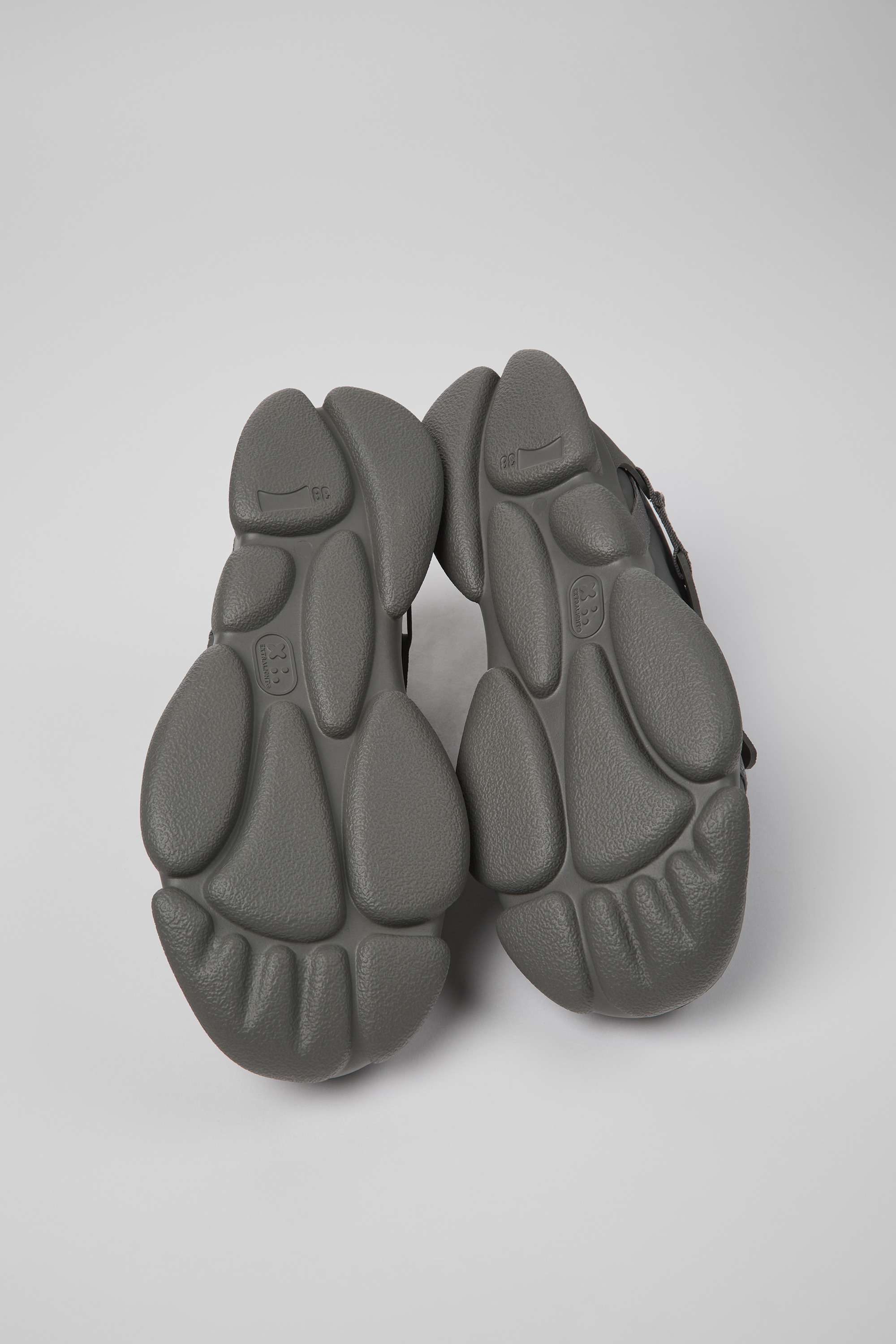 Karst - Gray leather and textile sneakers for women