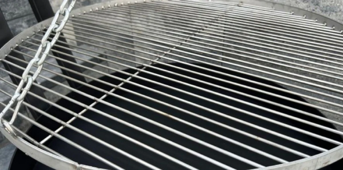 Casa Padrino parrilla giratoria de metal de lujo negro / plata 80 x 70 x A. 190 cm