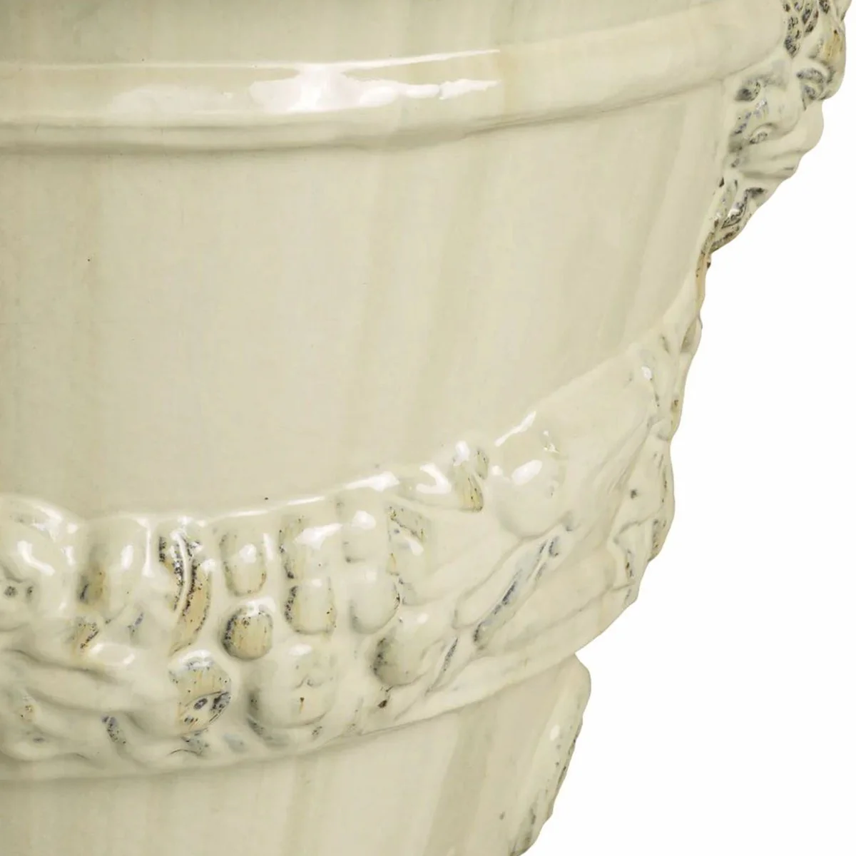 Casa Padrino maceta barroco de lujo de cer¨¢mica arena antigua ? 60 x Al. 56 cm - Decoraci¨®n de jard¨ªn