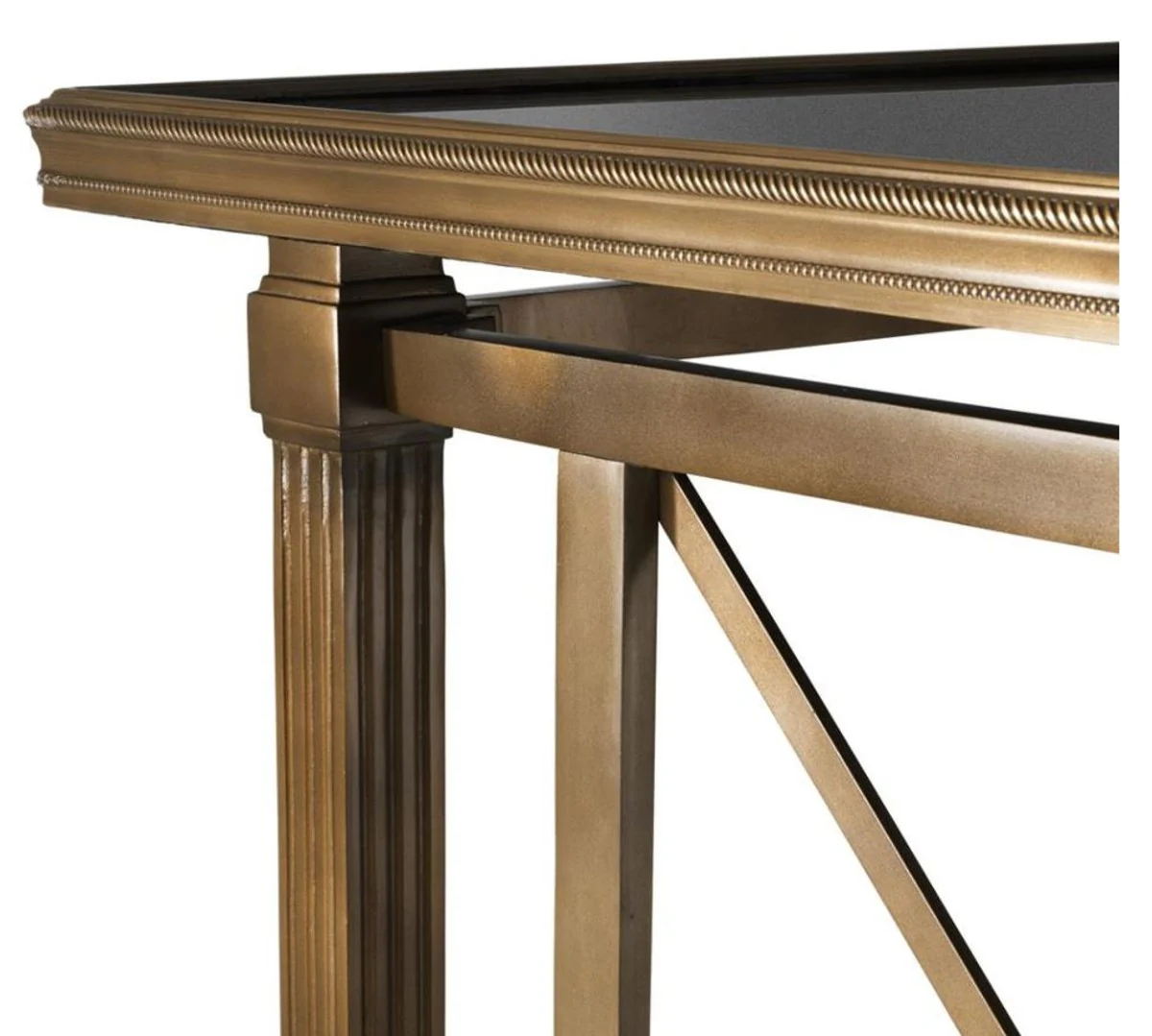 Mesa auxiliar dise?ador Casa Padrino con la placa de granito negro 86 x 51,5 x 81,5 cm H. - colecci¨®n de lujo