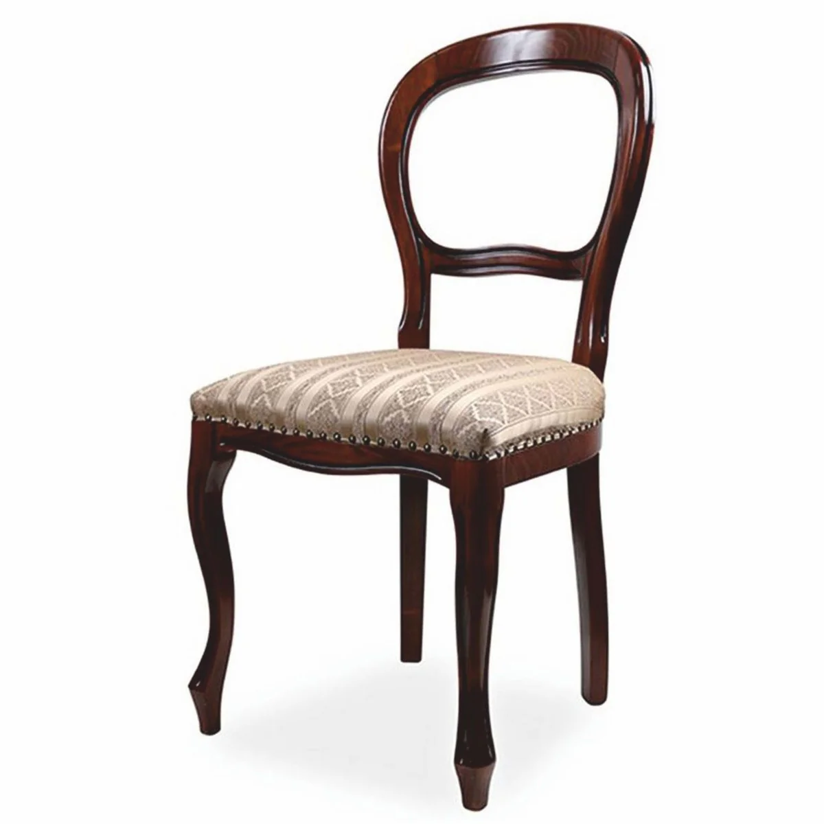 Casa Padrino conjunto de 4 sillas de comedor barrocos de lujo oro / marr¨®n oscuro - Muebles barrocos