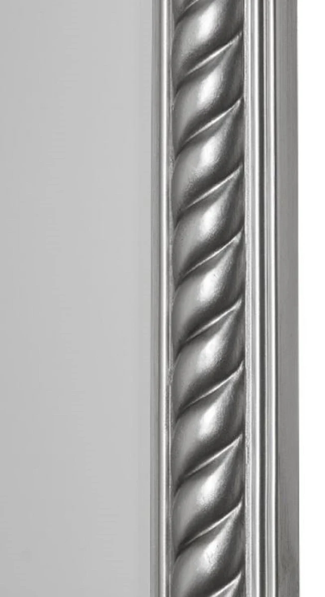 Casa Padrino Espejo / Espejo de Pared Barroco Plata Antiguo 62 x H. 82 cm - Muebles de Estilo Barroco