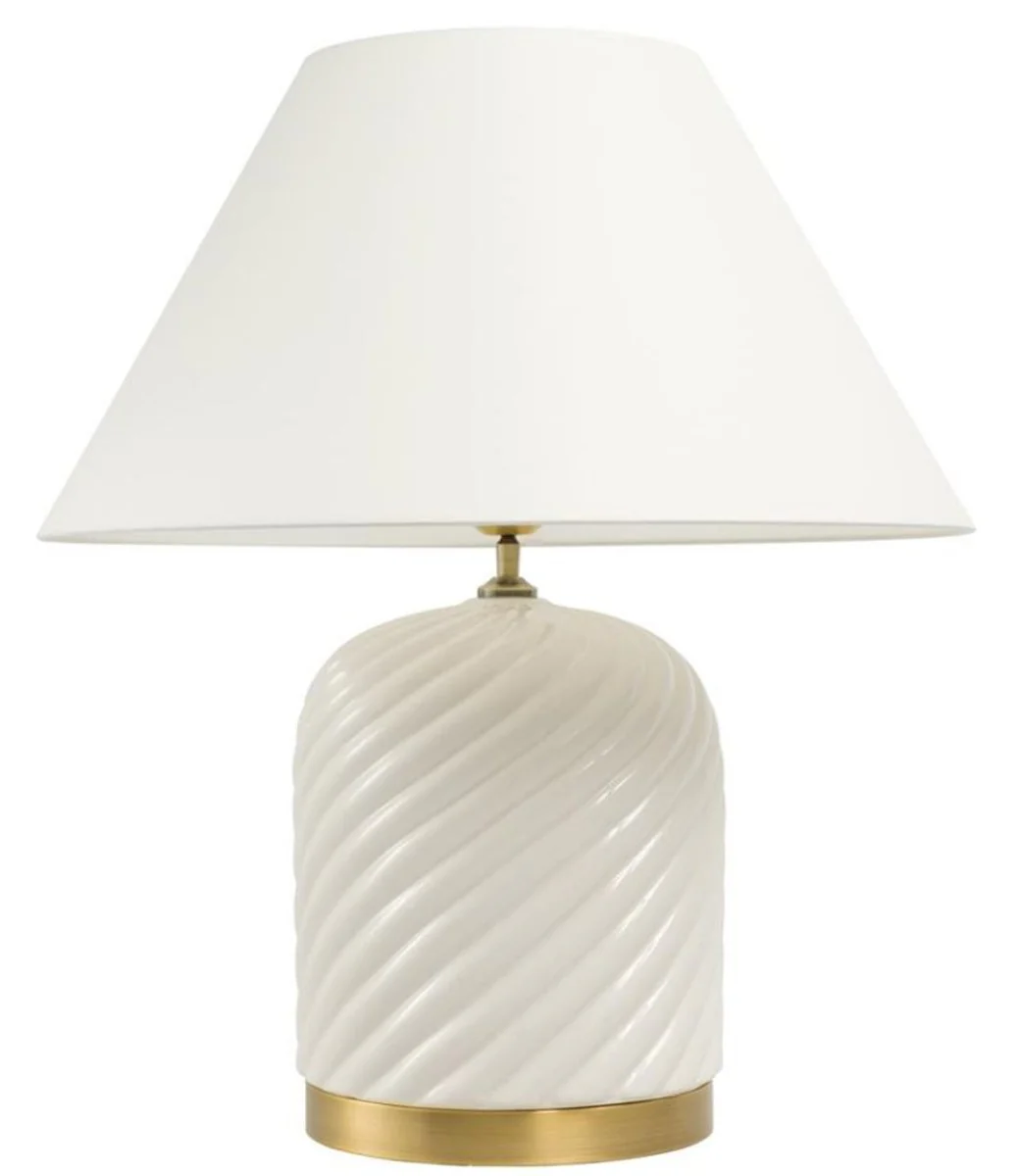 L¨¢mpara de mesa Casa Padrino blanco 26 x H. 66 cm - l¨¢mpara de mesa de lujo