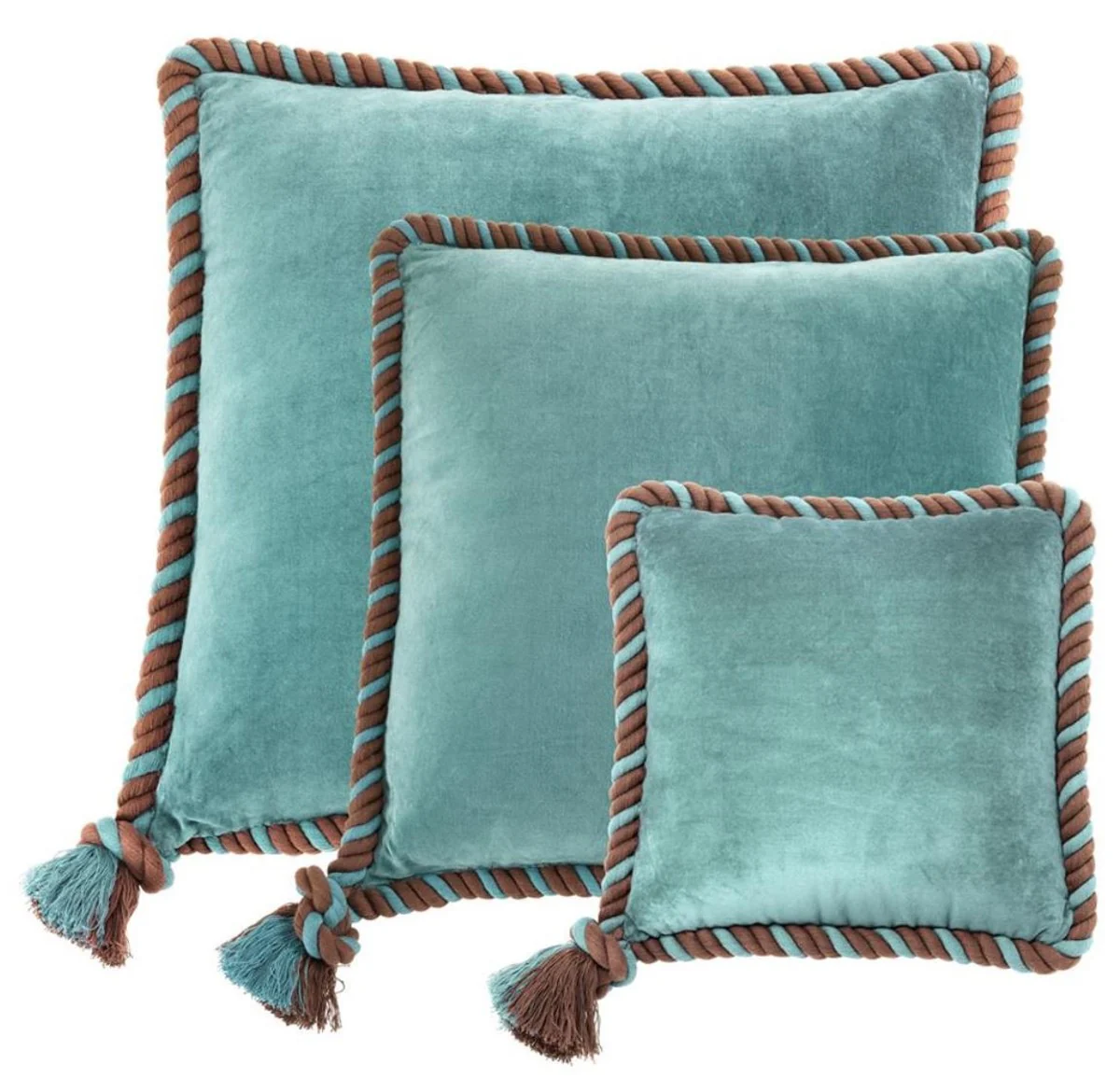 Casa Padrino juego de cojines de 3 aqua azul - colección de sala de estar / hotel de lujo