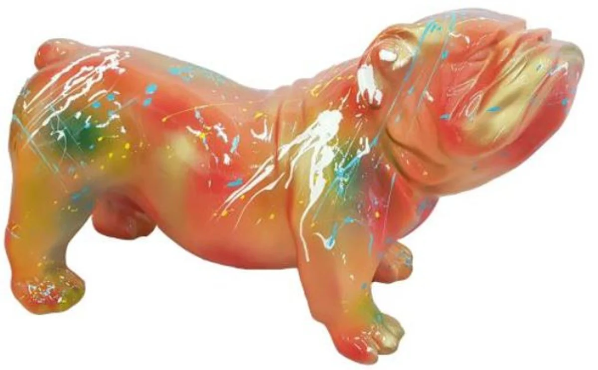 Casa Padrino figura decorativa de diseño perro buldog multicolores 55 x A. 32 cm - Escultura decorativa resistente a la intemperie - Decoración de Sala de Estar - Decoración de Diseño