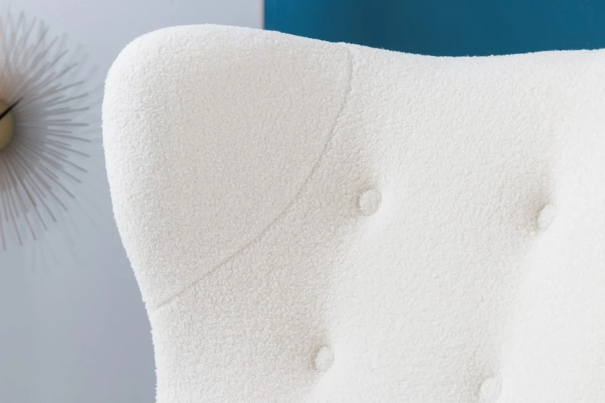 Sill¨®n Chesterfield sill¨®n orejero blanco / negro / dorado de Casa Padrino