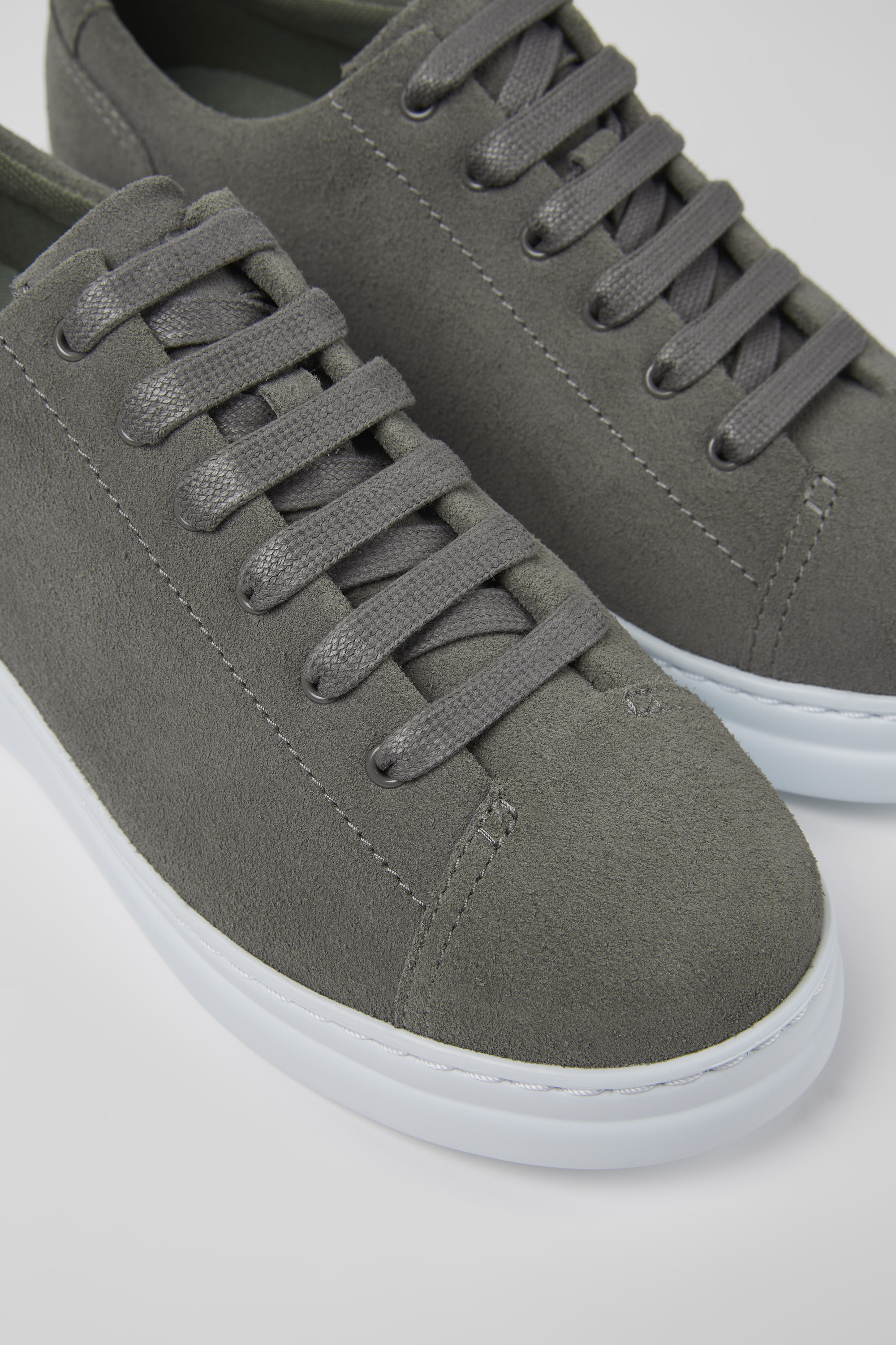 Runner Up - Gray nubuck sneakers for women
