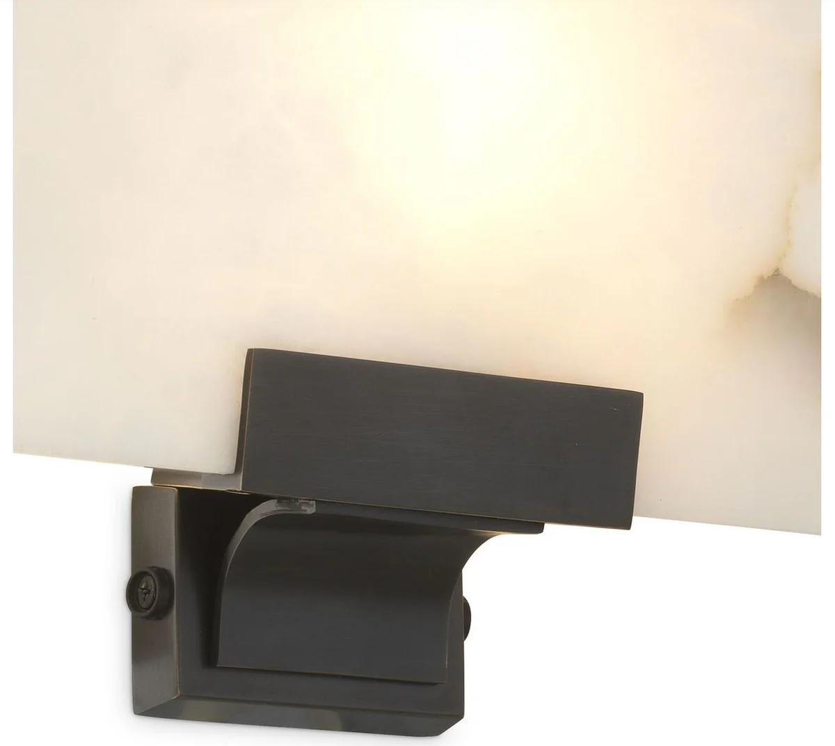 Casa Padrino lámpara de pared de lujo alabastro / bronce 30 x 8 x A. 19 cm - Elegante lámpara de pared con pantalla de alabastro - Colección de Lujo