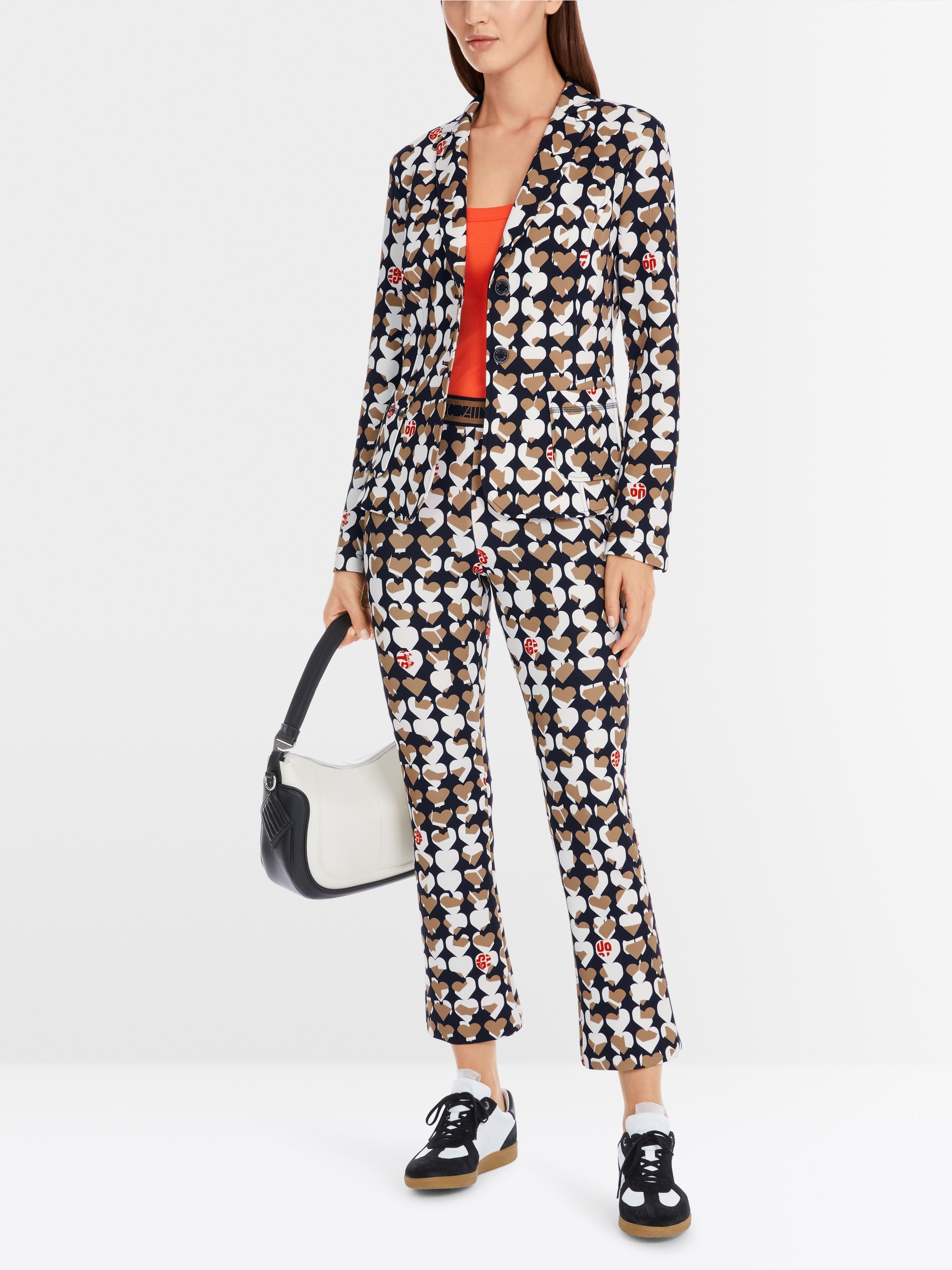 Marc-Cain Patterned blazer in scuba jersey