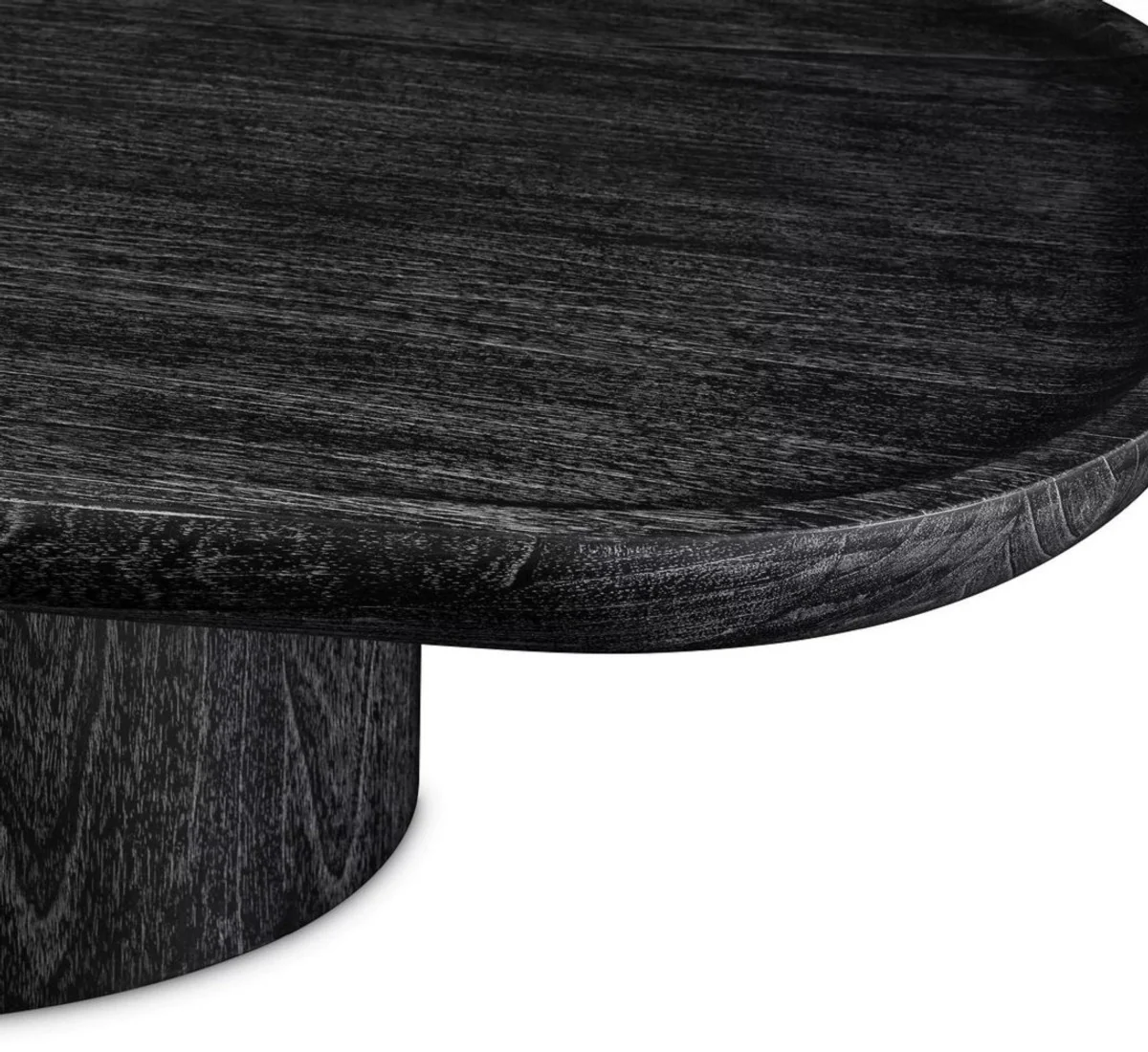 Casa Padrino mesa de centro de lujo negro gris 140 x 79,5 x A. 35 cm - Mesa de sal¨®n de madera maciza - Mueble de sal¨®n de madera maciza - Calidad de Lujo