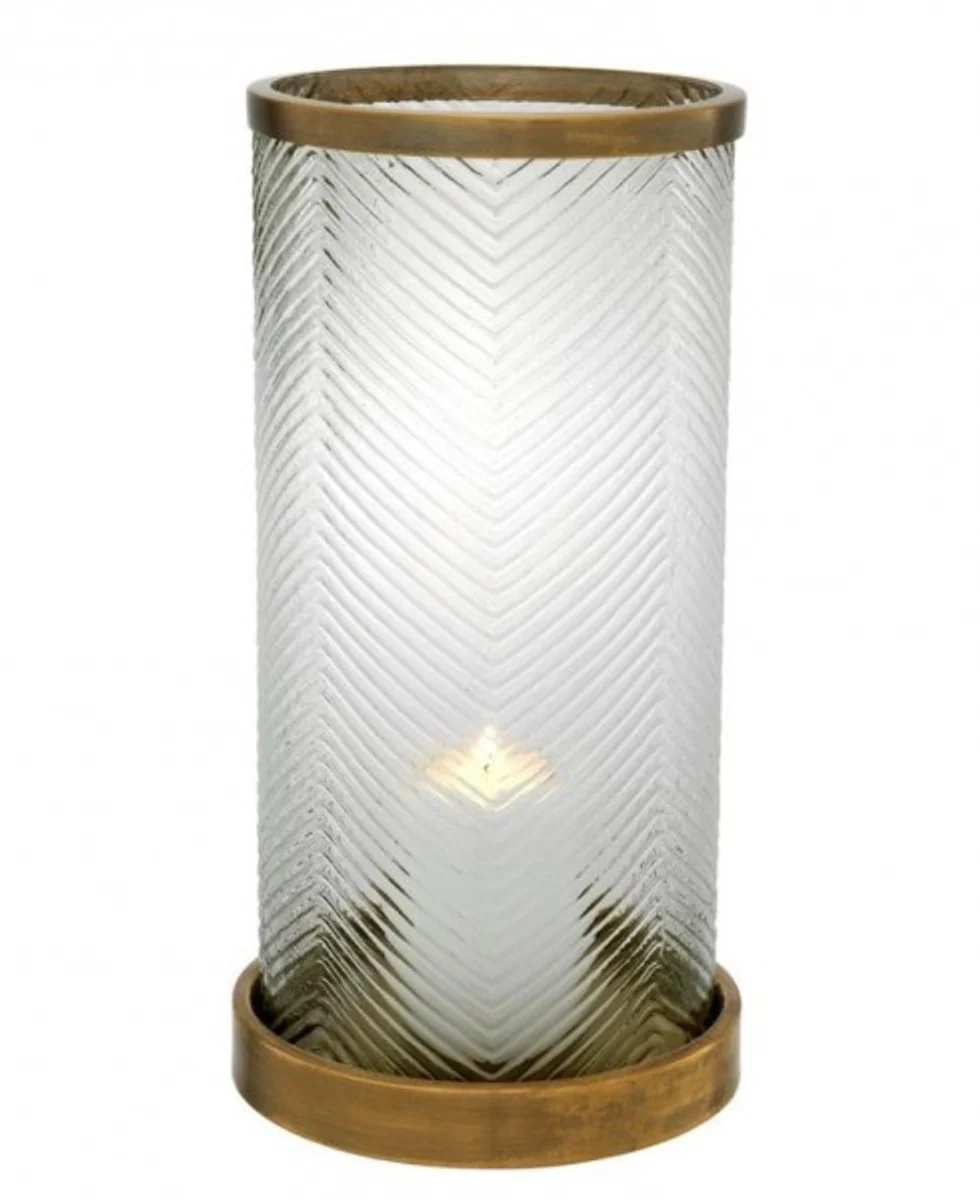 Casa Padrino designer candle holder / lantern brass finish 23 x H. 42 cm - Luxury Quality