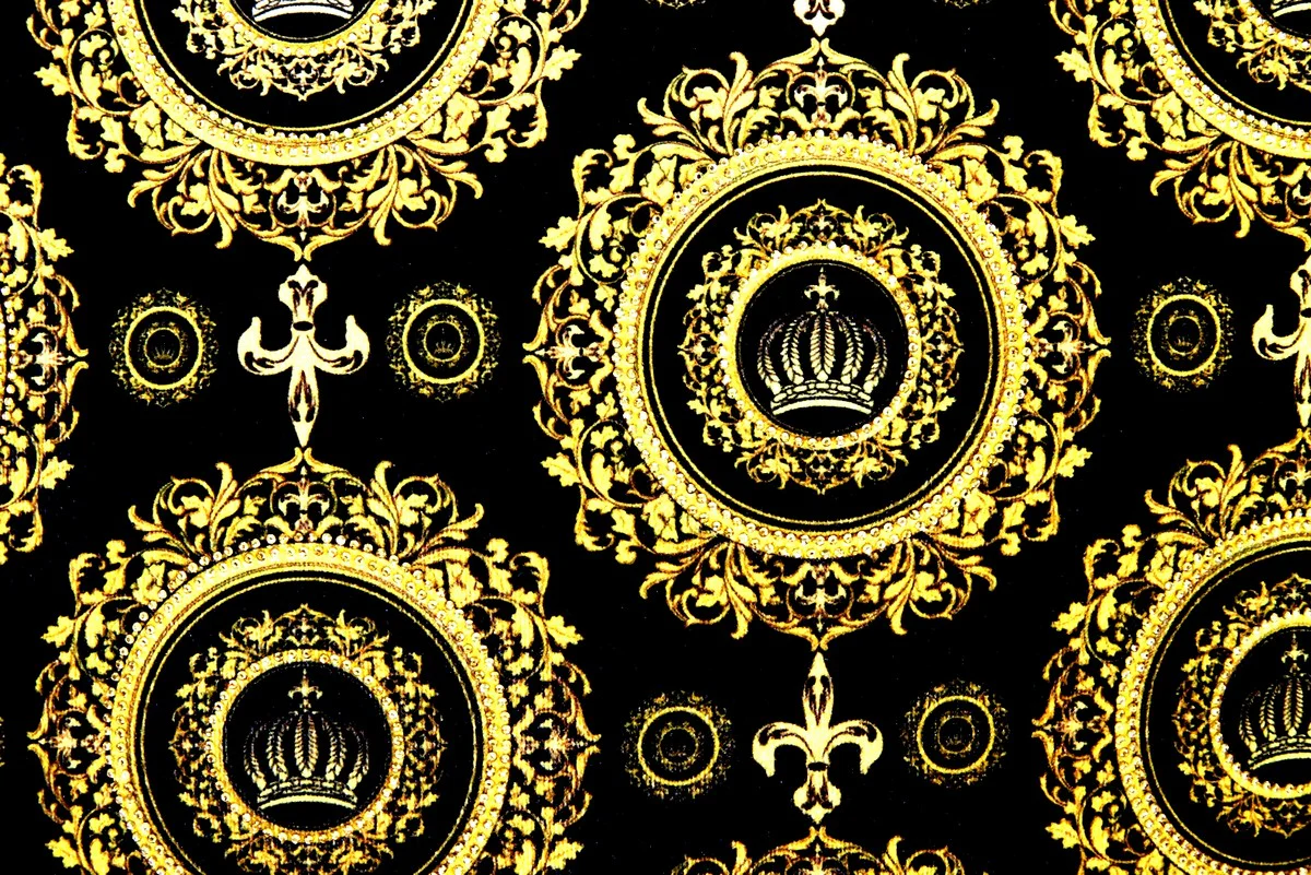 Almohada decorativa de lujo Harald Gl??ckler Pomp??s de Casa Padrino Golden Crowns 50 x 50 cm - Almohada Gl??ckler con pedrer¨ªa