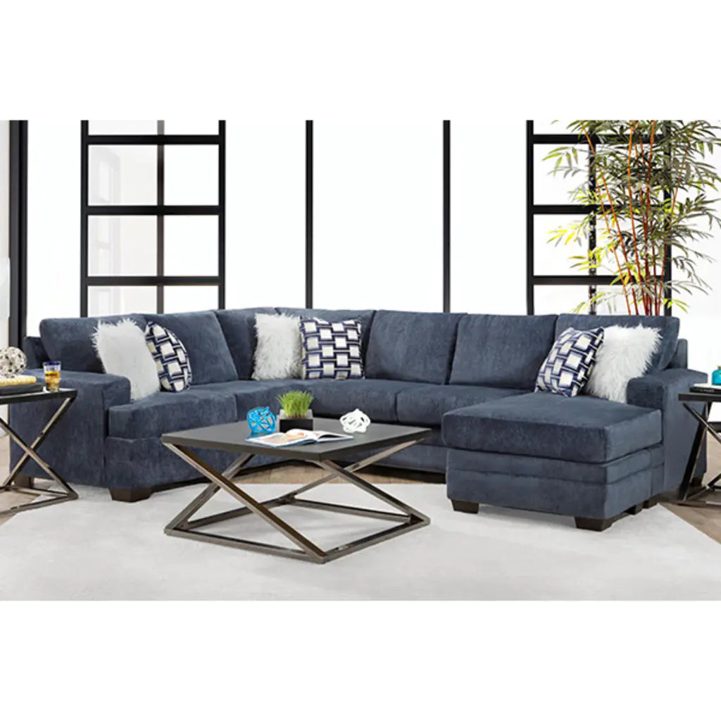 3 PC 2760 BLUE SECTIONAL