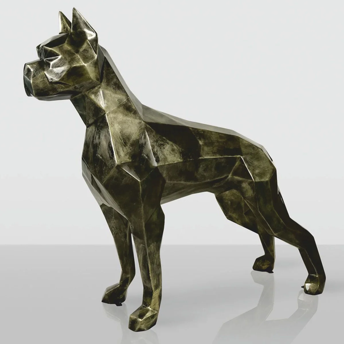 Casa Padrino escultura decorativa XXL perro boxer oro antiguo 190 cm - Enorme figura de jard¨ªn