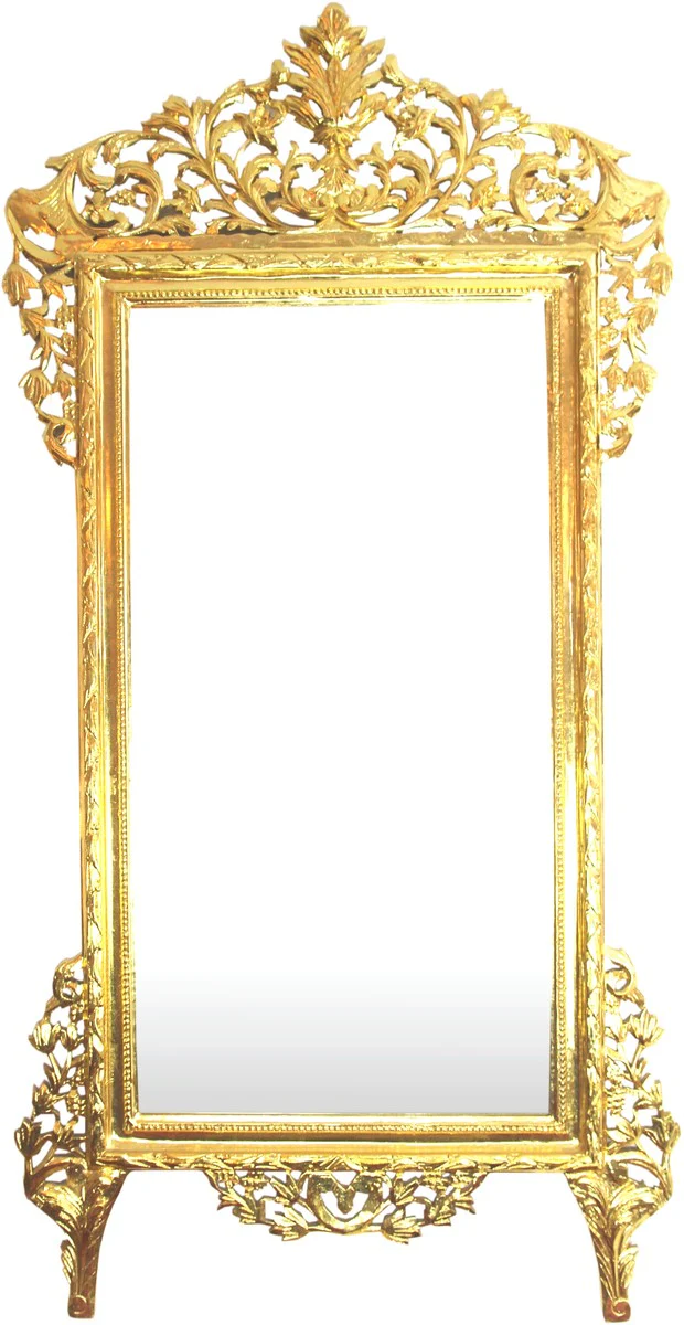 Enorme casa Padrino Baroque Mirror Gold 220 x 120 cm - Noble y magn¨ªfico espejo de pared Shiny Gold