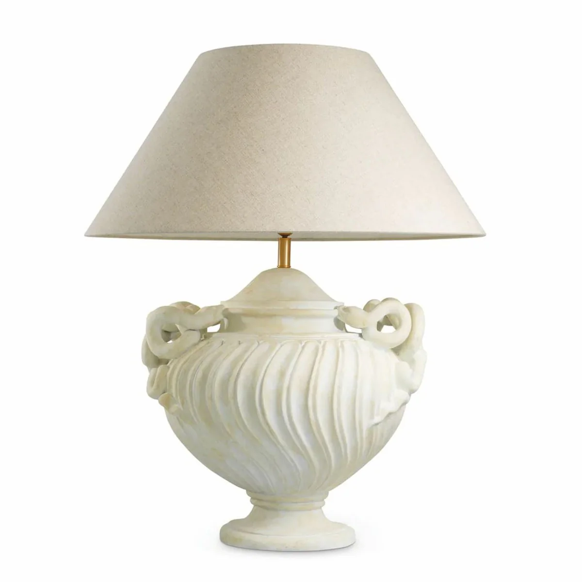 Casa Padrino l¨¢mpara de mesa barroco de lujo blanco antiguo / lat¨®n / crema ? 80 x A. 97 cm