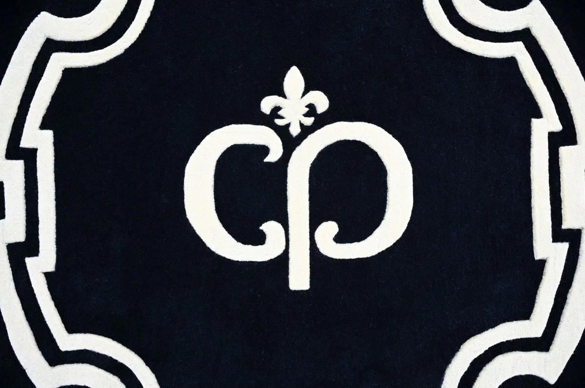 Casa Padrino Alfombra Barroco de Lujo Negro / Blanco - Varios Tamaños