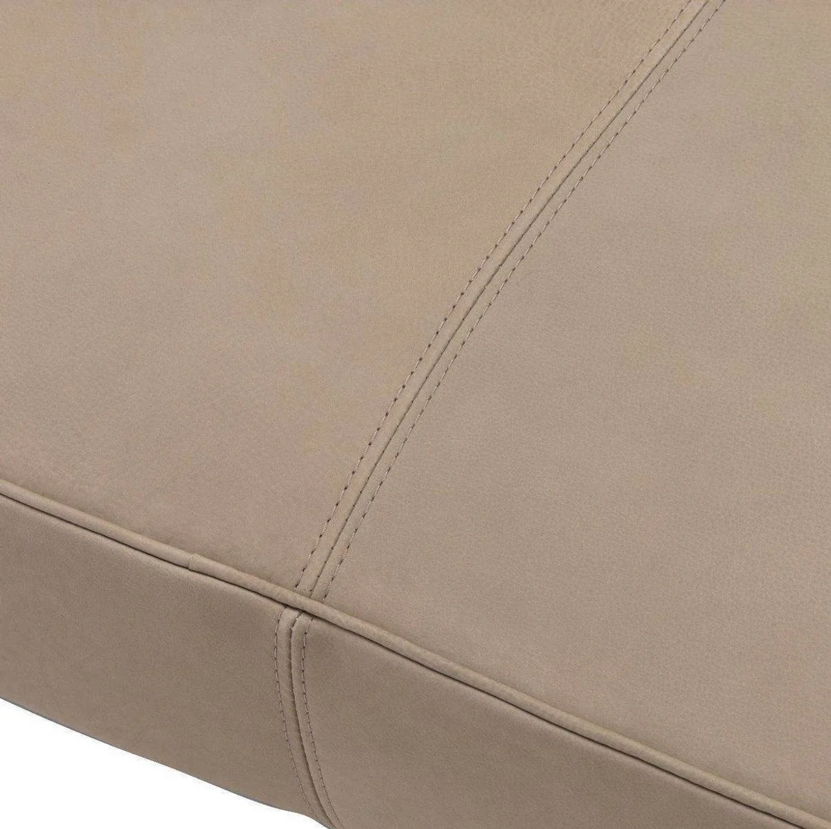 Casa Padrino banco de piel genuina de lujo beige / negro 164 x 54 x A. 44 cm - Banco de madera maciza tapizado con cuero de b¨²falo nobuck fino - Muebles de Lujo