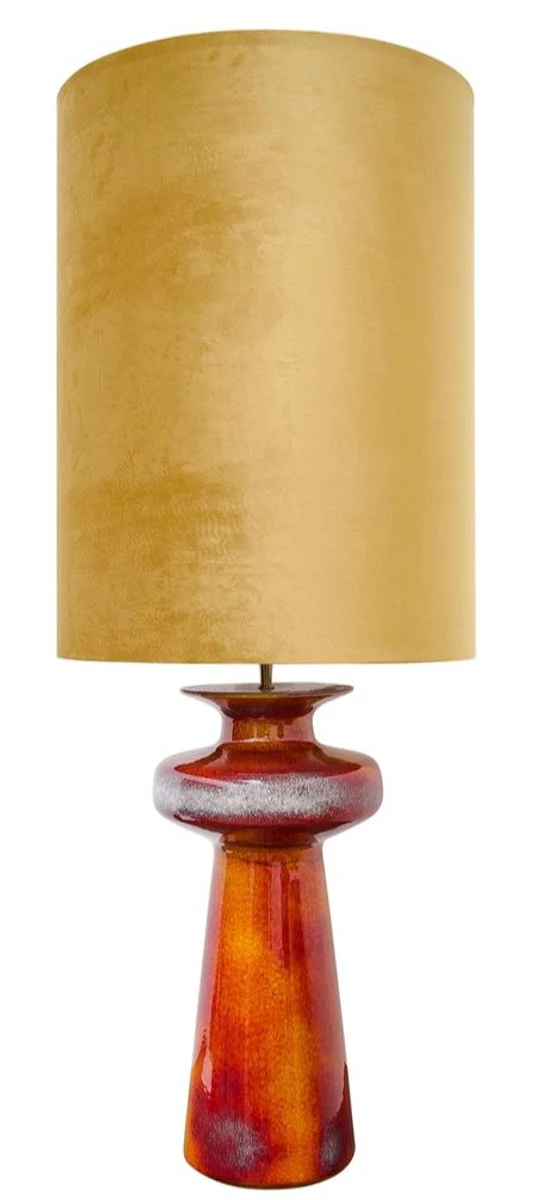 Casa Padrino l¨¢mpara de mesa de cer¨¢mica de lujo naranja / oro 45 x H. 117 cm - Calidad de Lujo