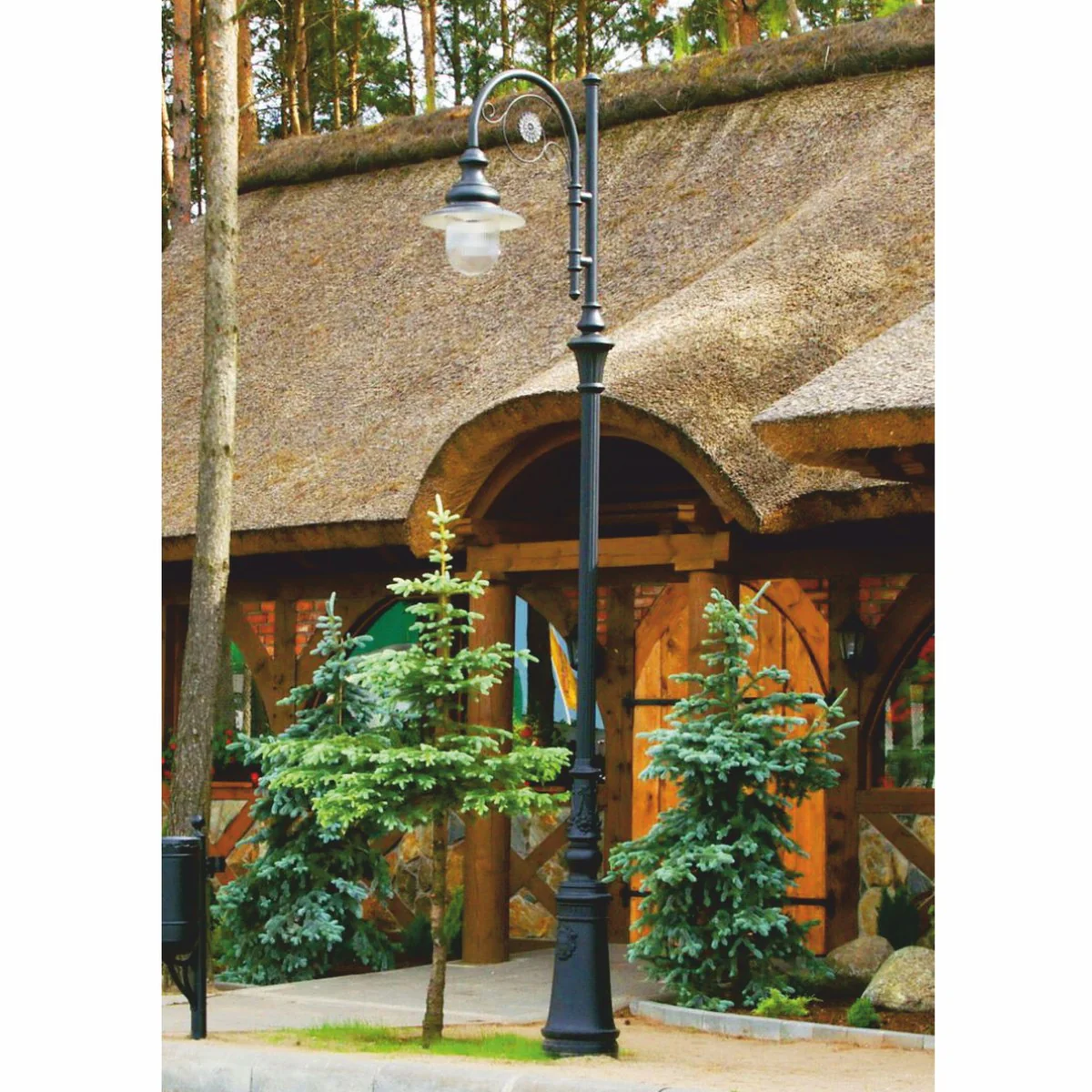 Casa Padrino linterna de calles / linterna de jard¨ªn Art Nouveau negro - Iluminaci¨®n exterior