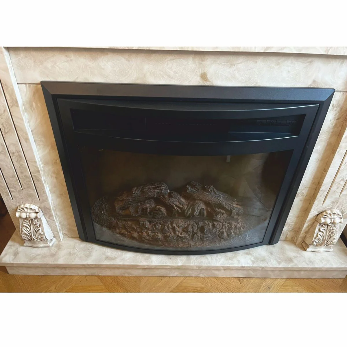 Casa Padrino chimenea el¨¦ctrica barroco de lujo con mando a distancia crema 118 x 32 x A. 96,5 cm