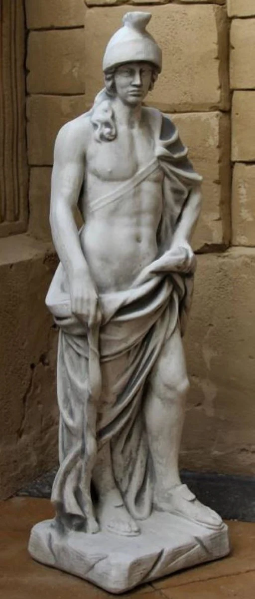 Casa Padrino escultura de decoración de jardín soldado romano gris A. 146 cm - Figura de piedra de jardín - Figura XXL - Escultura de jardín de piedra - Escultura XXL - Decoración de jardín romano