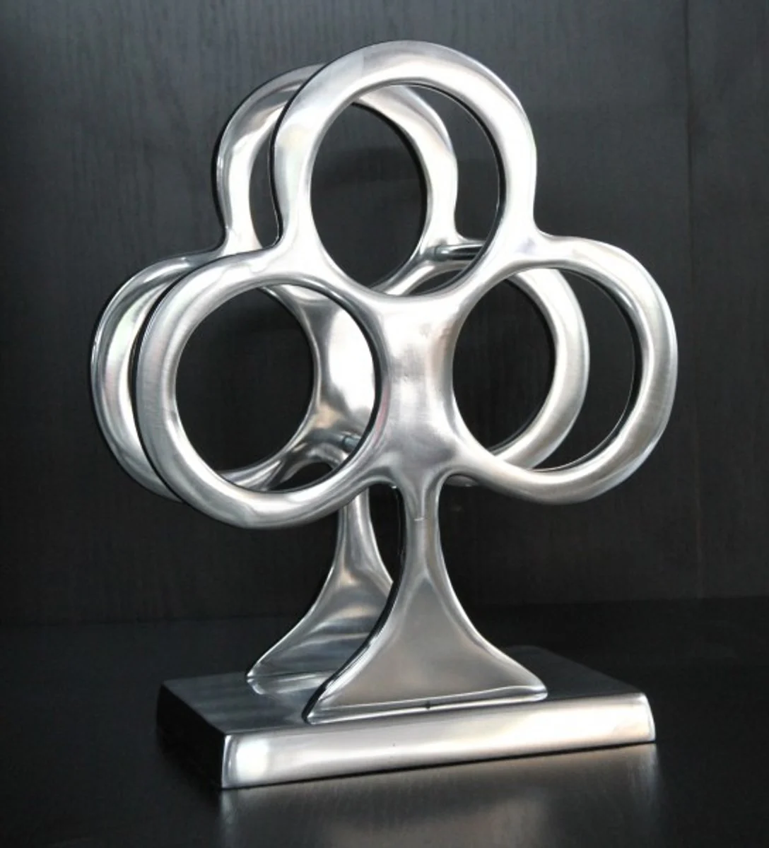 Casa Padrino designer wine rack made ??of polished aluminum for 3 bottles H 32 cm, W 26 cm, D 15 cm - bottle holder - bottle shelf