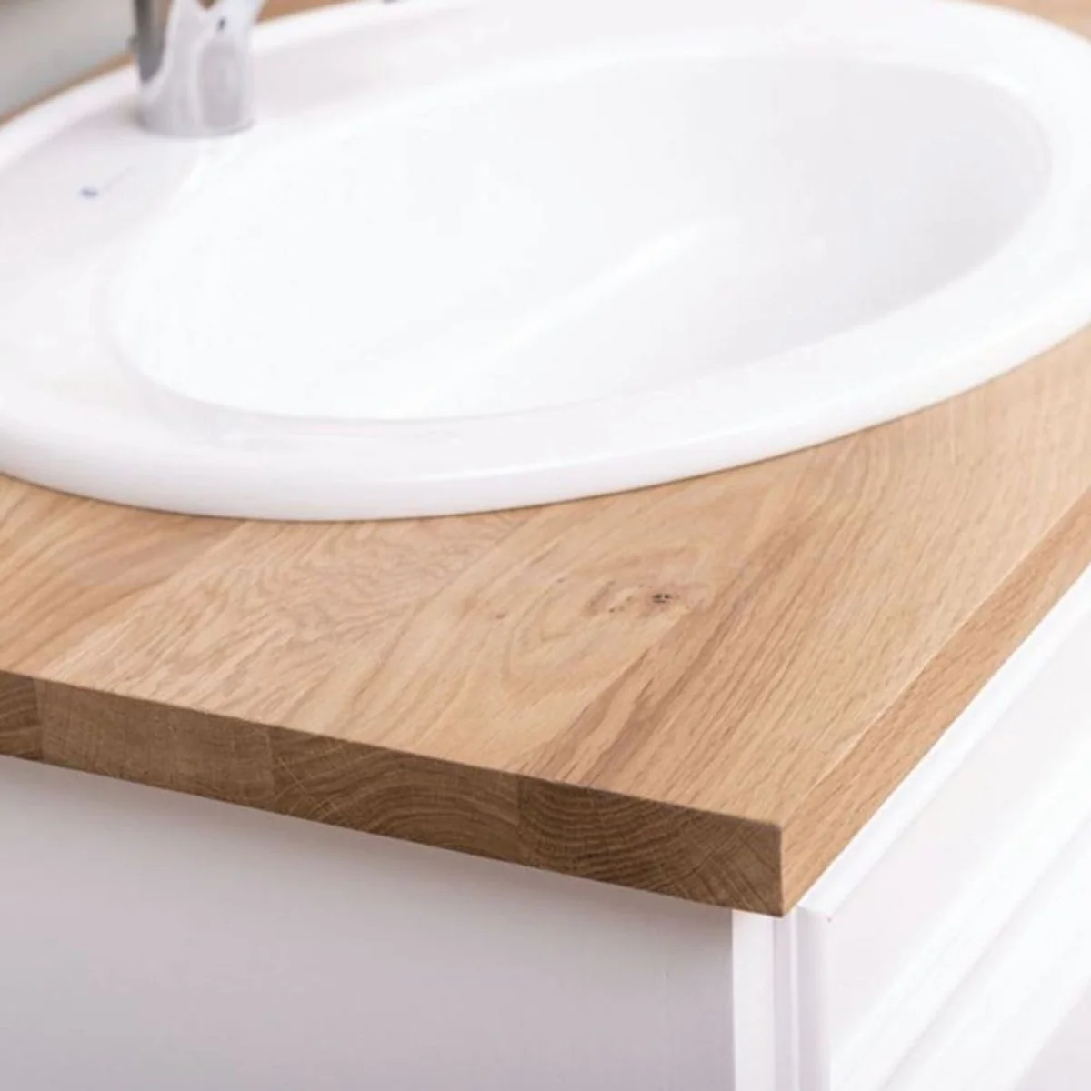 Casa Padrino mesa de lavabo doble estilo campestre blanco / natural 150 cm