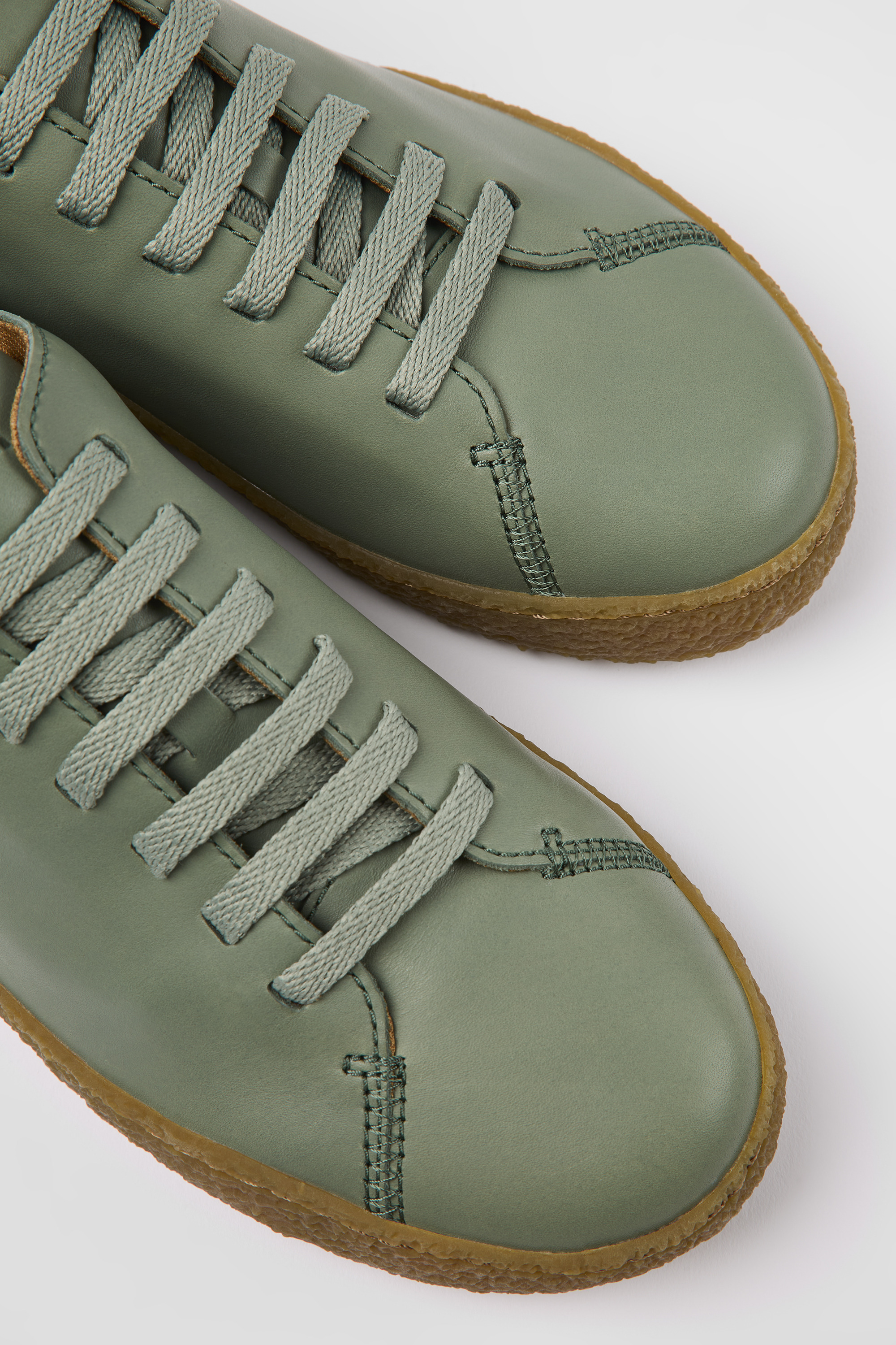 Peu Terreno - Green leather shoes for men