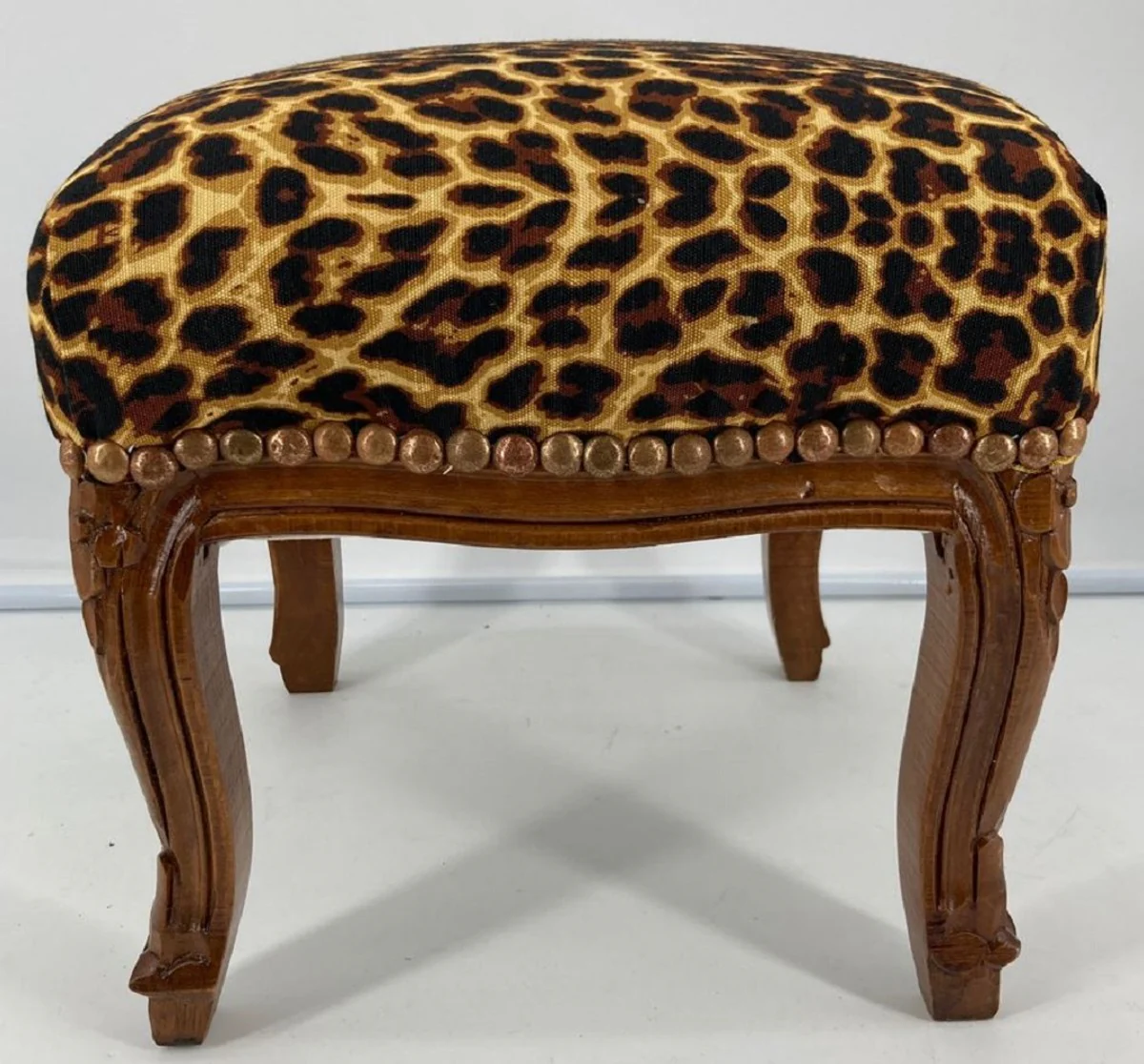 Casa Padrino reposapi¨¦s barroco leopardo patr¨®n / marr¨®n - Taburete de estilo antiguo hecho a mano en estilo barroco - Muebles de sal¨®n de estilo barroco