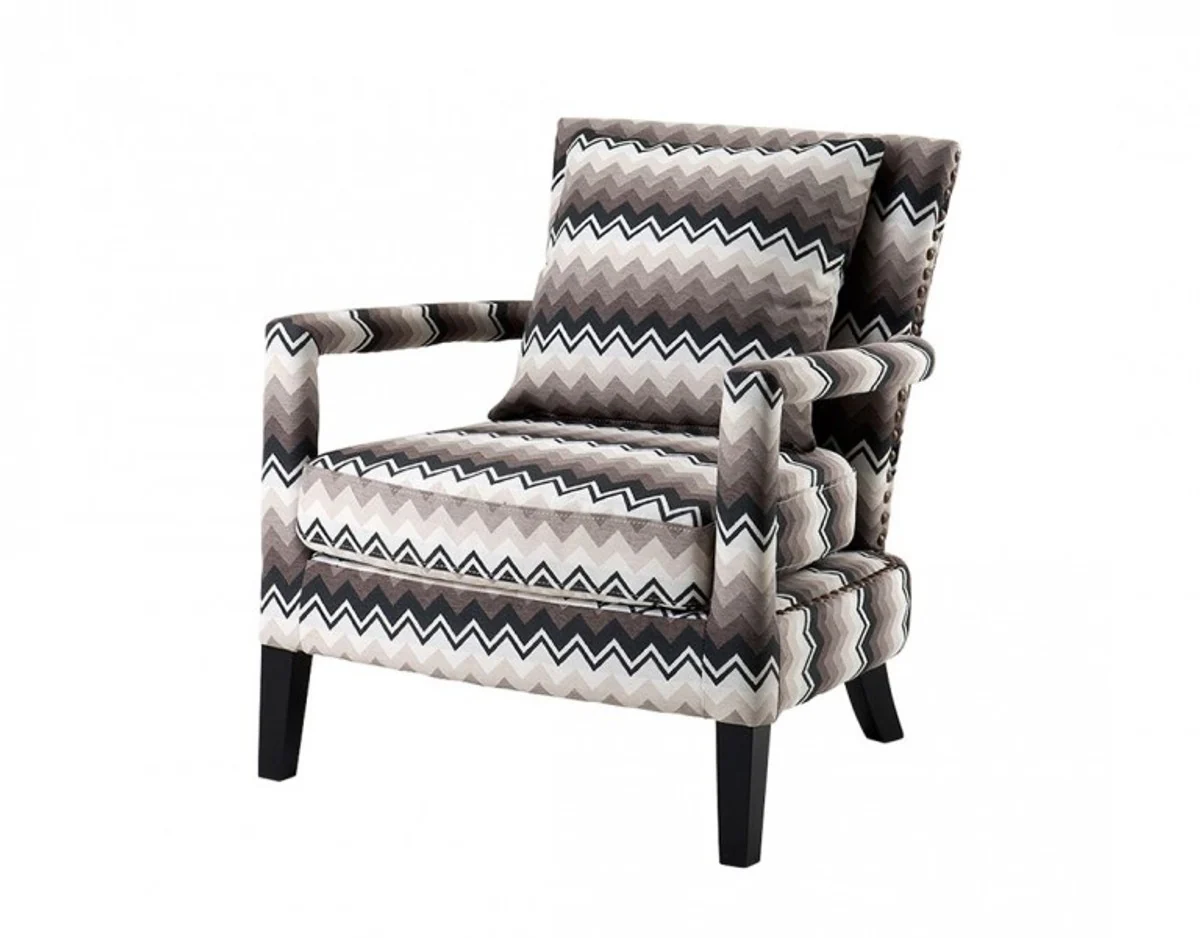Casa Padrino luxury lounge armchair chevron brown - Hotel Furniture