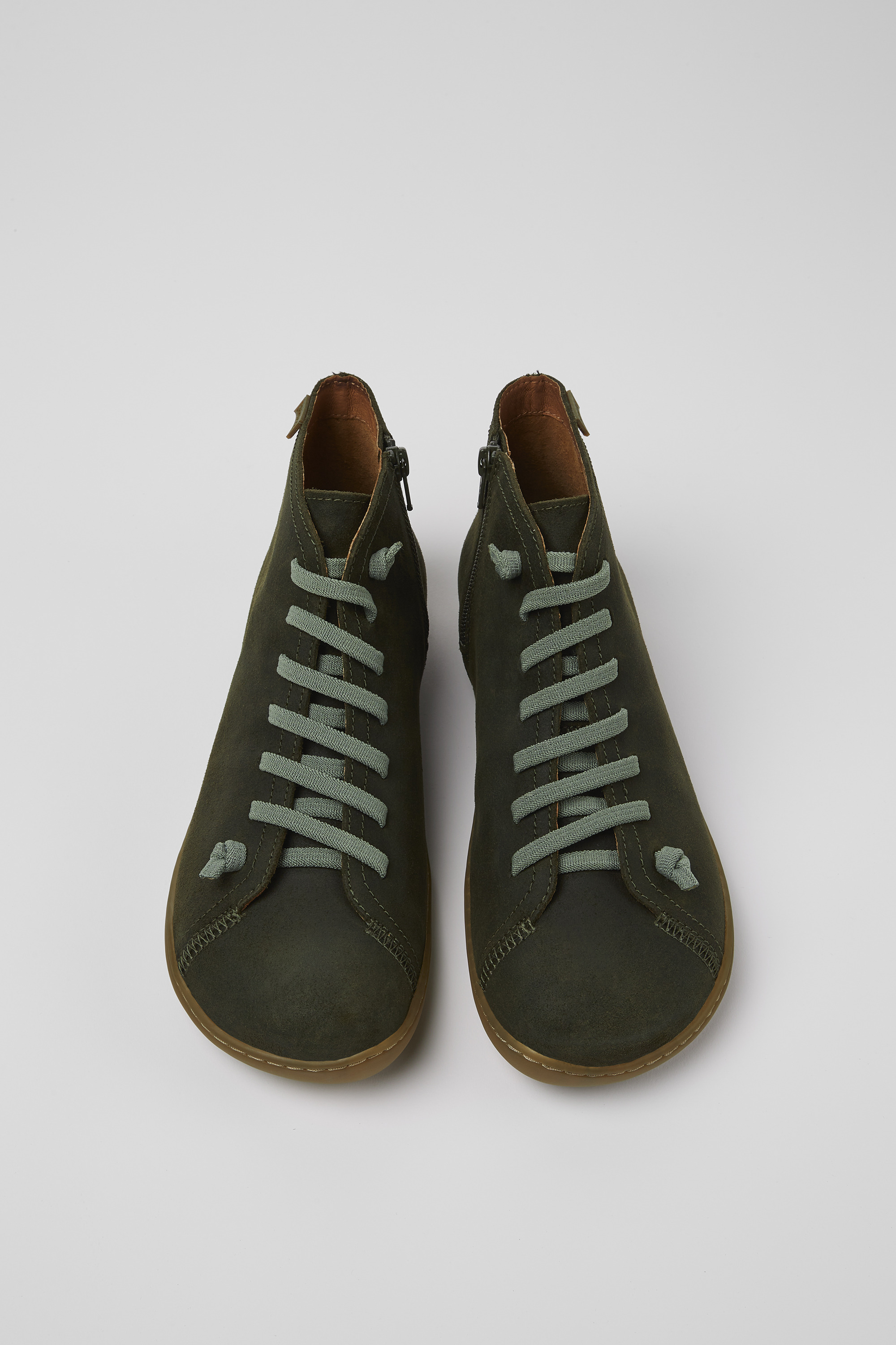 Peu - Green-gray nubuck ankle boots for men