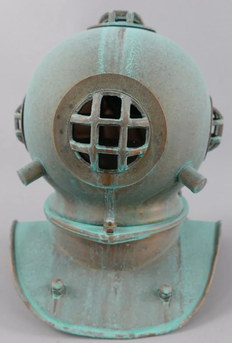 Casa Padrino casco de buceo decorativo de estilo antiguo verde menta / cobre 18 x 20 x A. 20 cm - Decoración de salón - Decoración de escritorio - Decoración de lujo