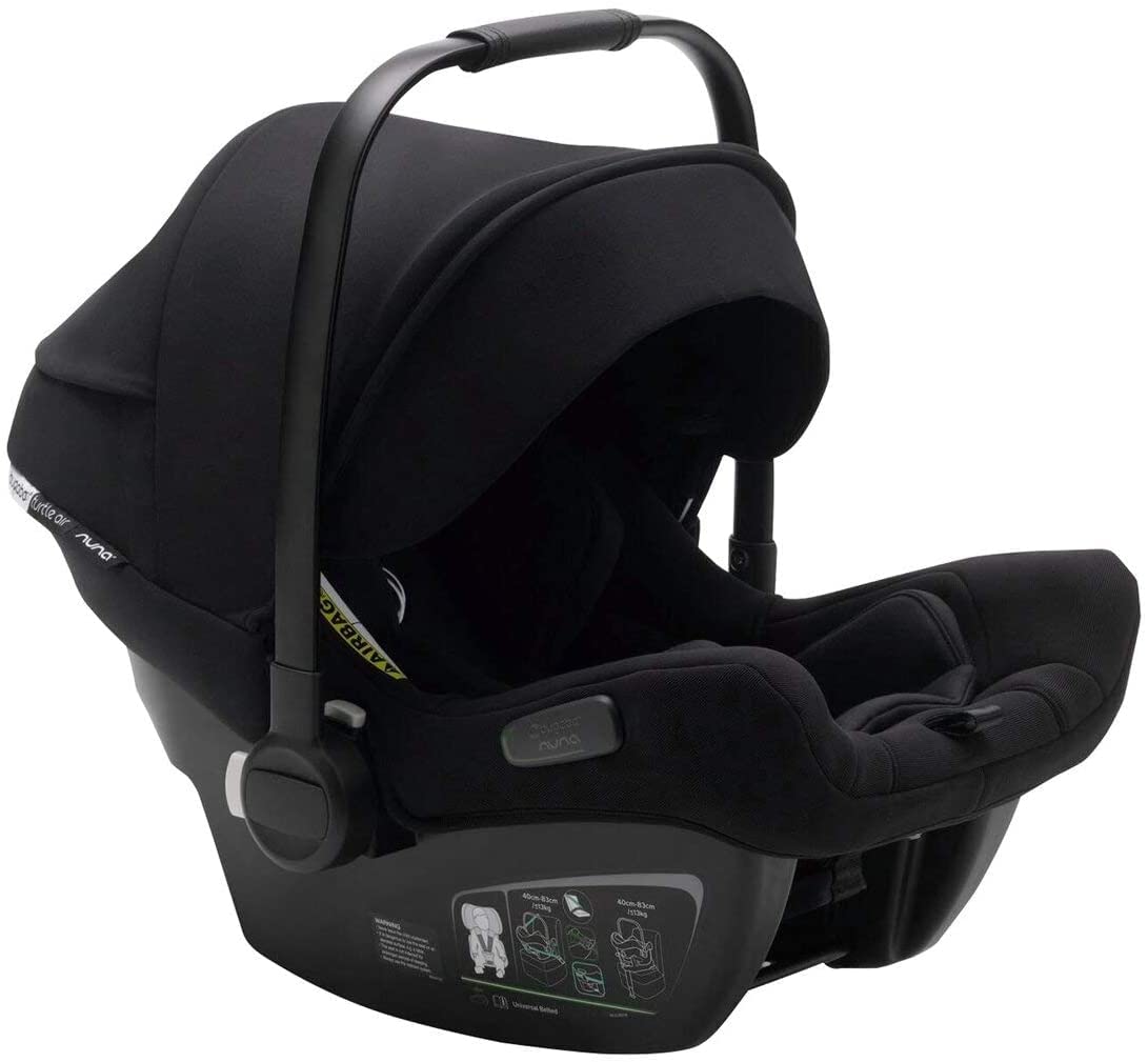 Bugaboo Turtle Air by Nuna Car Seat + Base - Compatible with Bugaboo Fox, Lynx, Donkey Bee and Ant Strollers - Fits Infants 4 to 32 Pounds - Lightweight Car Seat - Black