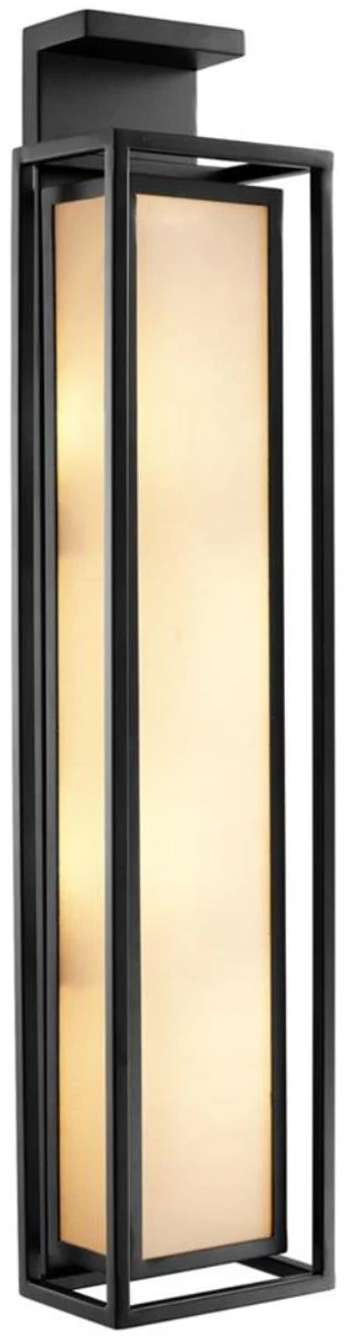 Casa Padrino aplique de pared negro / beige 15 x 11 x H. 70 cm - Lámpara de Hotel y Restaurante de Lujo