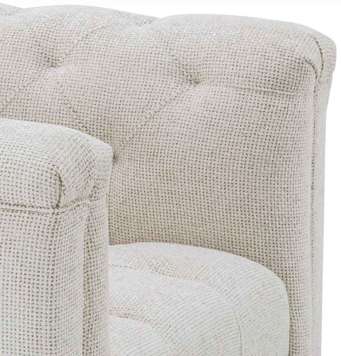 Casa Padrino sill¨®n Chesterfield de lujo con coj¨ªn blanco / bronce de ca?¨®n 103 x 97 x A. 75 cm - Sill¨®n de sal¨®n - Muebles de sal¨®n - Muebles Chesterfield - Interiores de lujo
