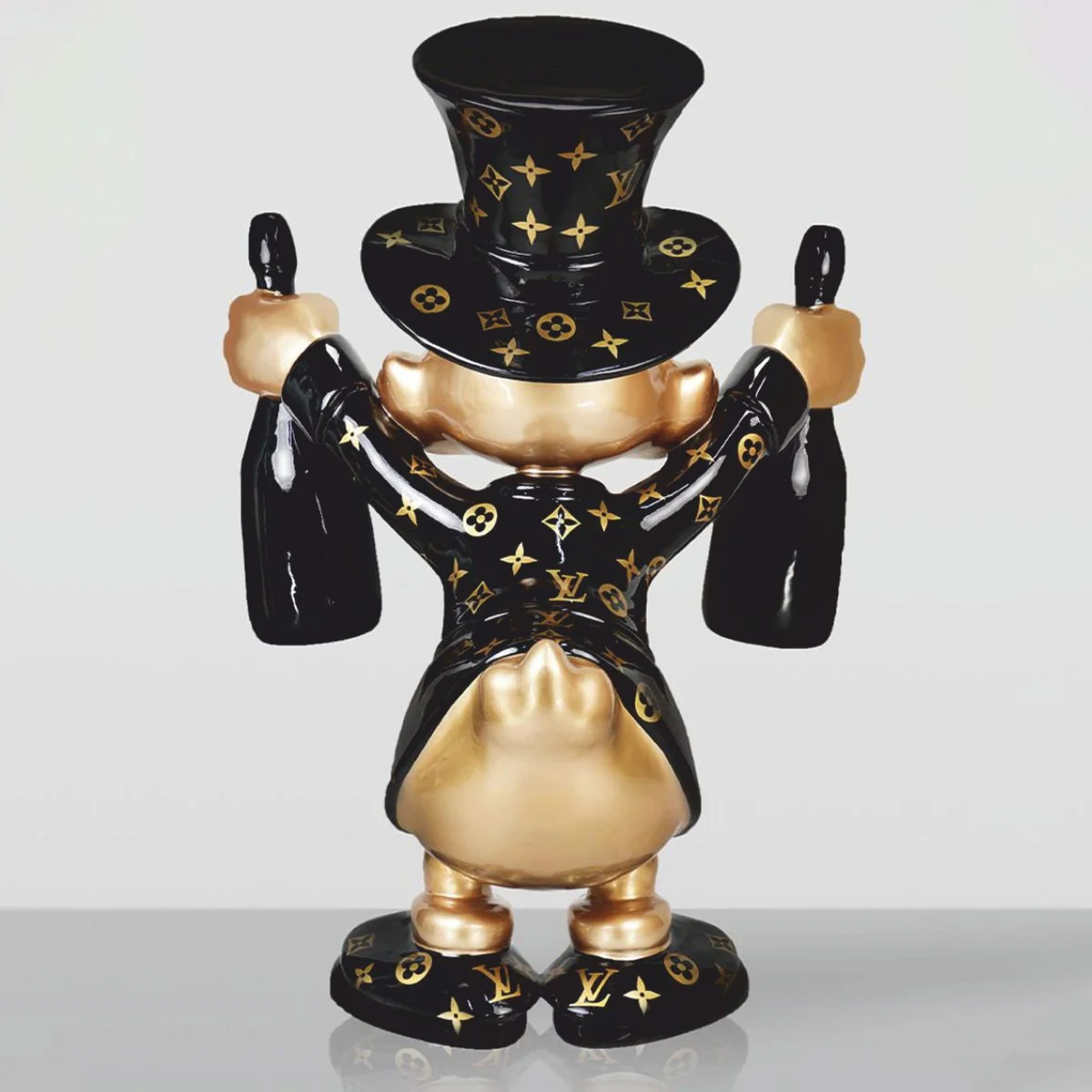 Casa Padrino escultura decorativa XXL pato negro / oro A. 170 cm - Figura decorativa grande