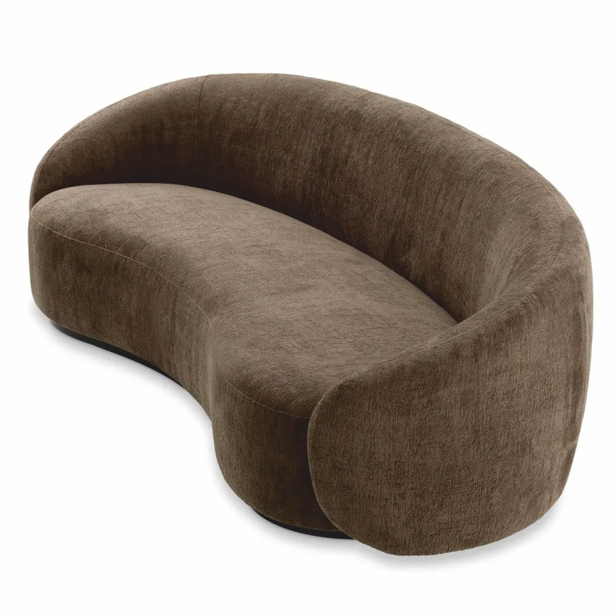 Casa Padrino sof¨¢ de lujo marr¨®n / negro 235 cm - Sof¨¢ curvo de sal¨®n