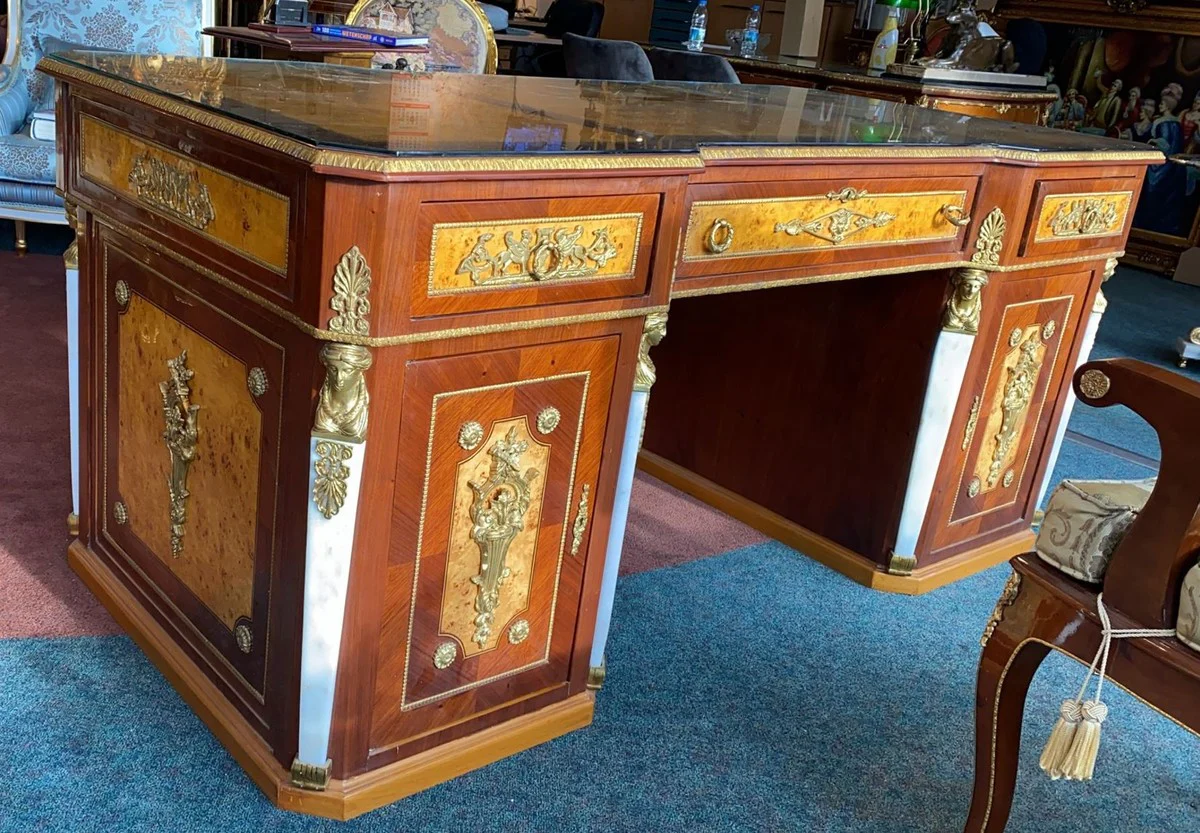 Casa Padrino escritorio barroco marr¨®n claro / marr¨®n / lat¨®n / blanco