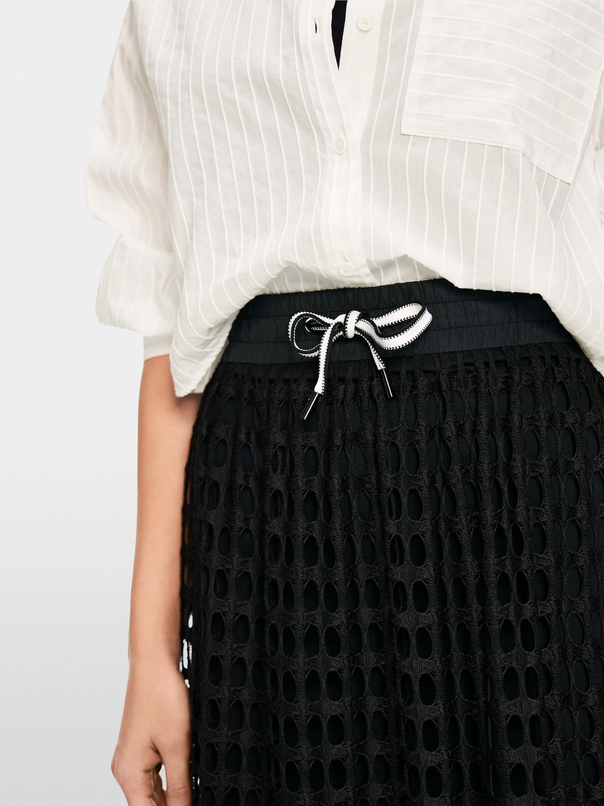 Marc-Cain Airy skirt in openwork mesh knit